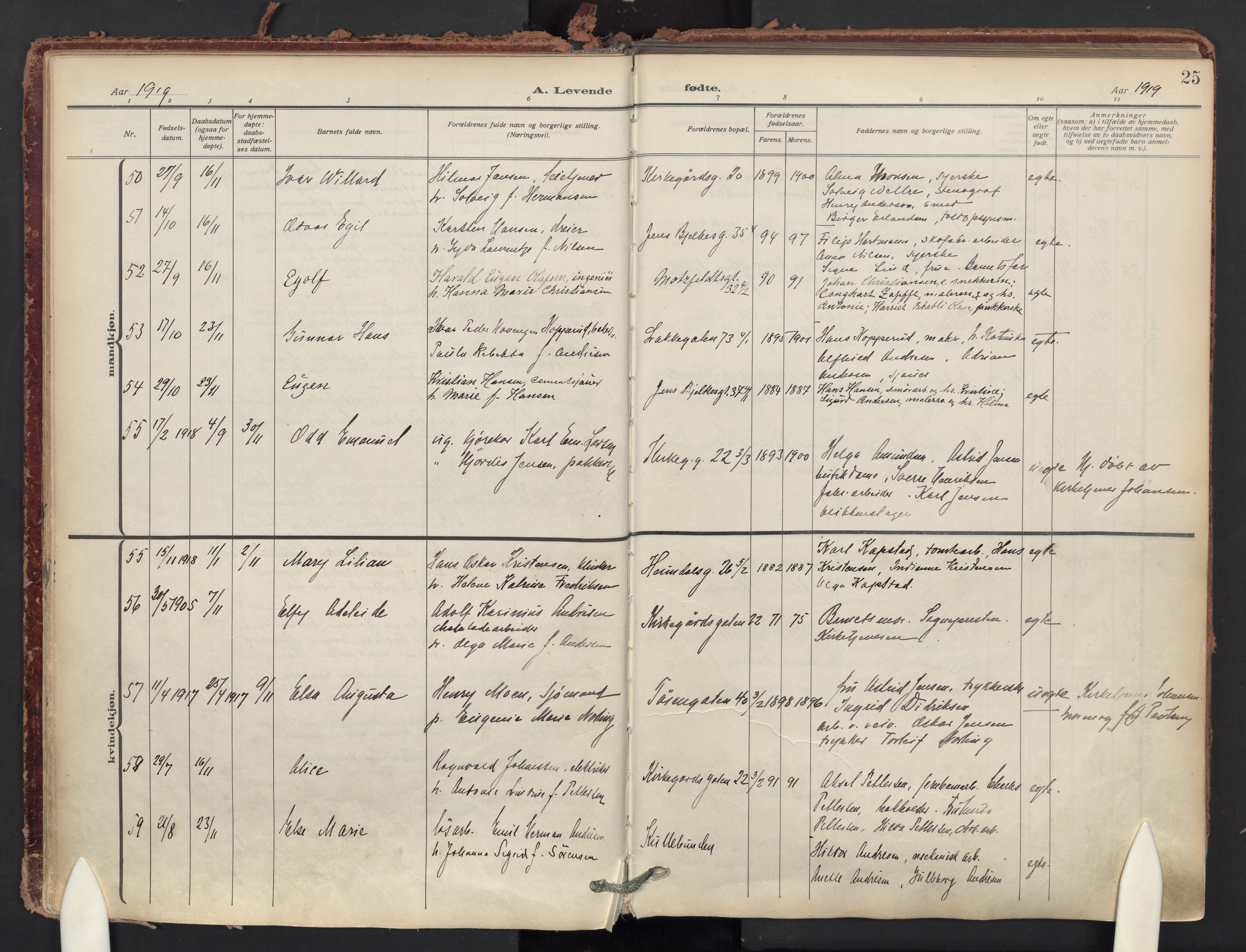 Tøyen prestekontor Kirkebøker, AV/SAO-A-10167a/F/Fa/L0004: Parish register (official) no. I 4, 1917-1931, p. 25