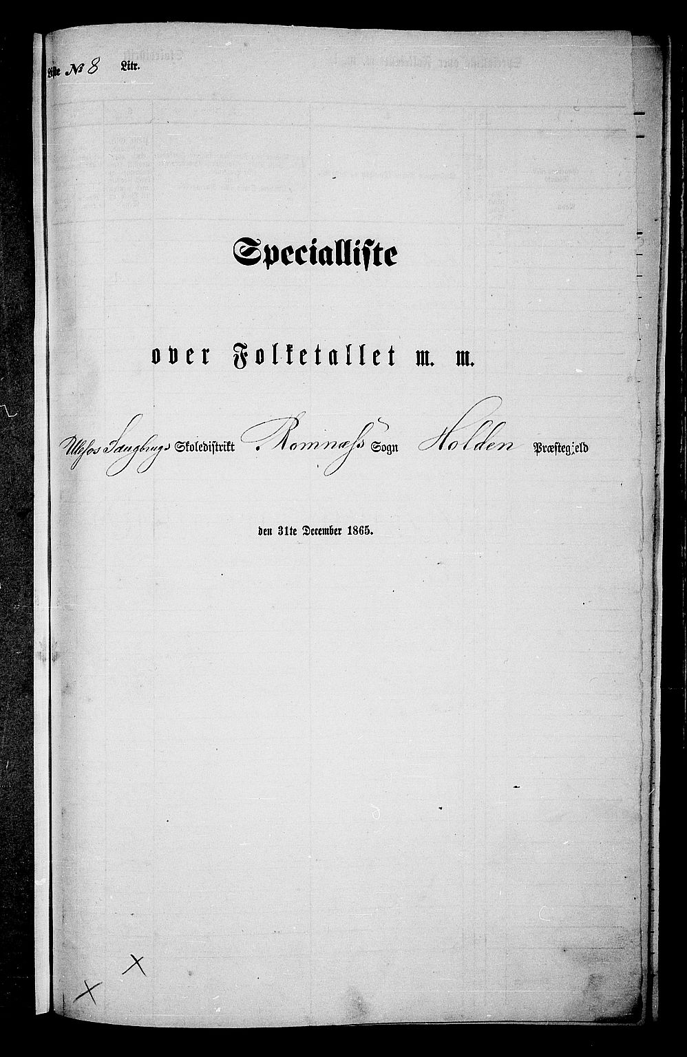 RA, 1865 census for Holla, 1865, p. 132