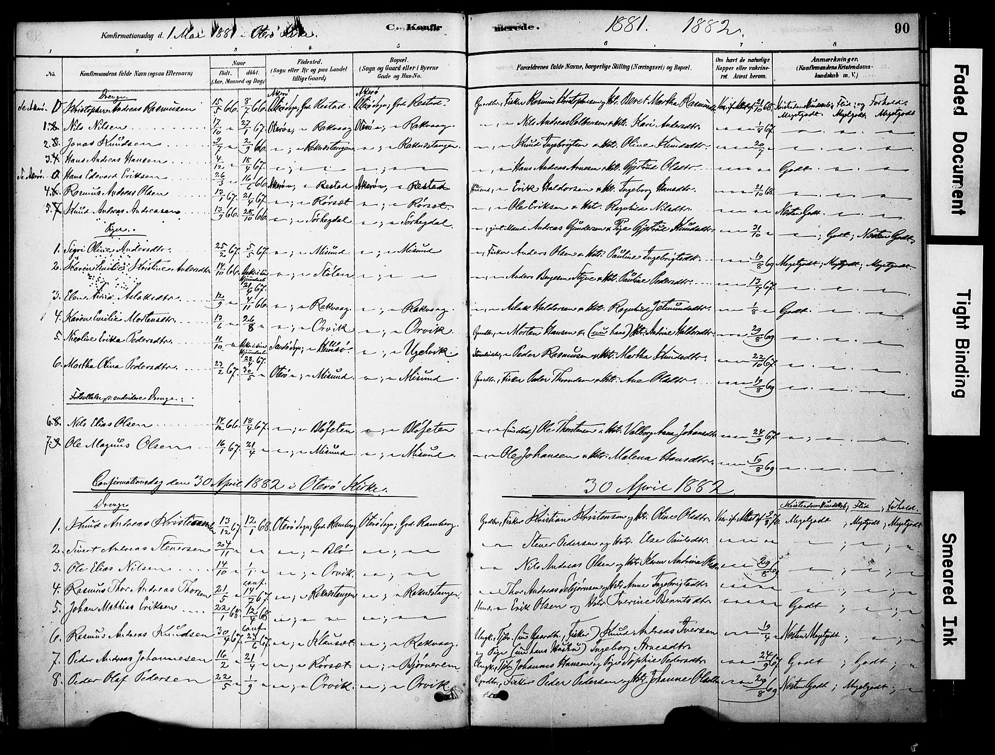 Ministerialprotokoller, klokkerbøker og fødselsregistre - Møre og Romsdal, AV/SAT-A-1454/563/L0736: Parish register (official) no. 563A01, 1878-1903, p. 90