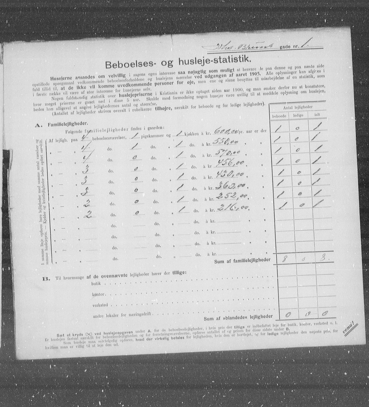 OBA, Municipal Census 1905 for Kristiania, 1905, p. 24645