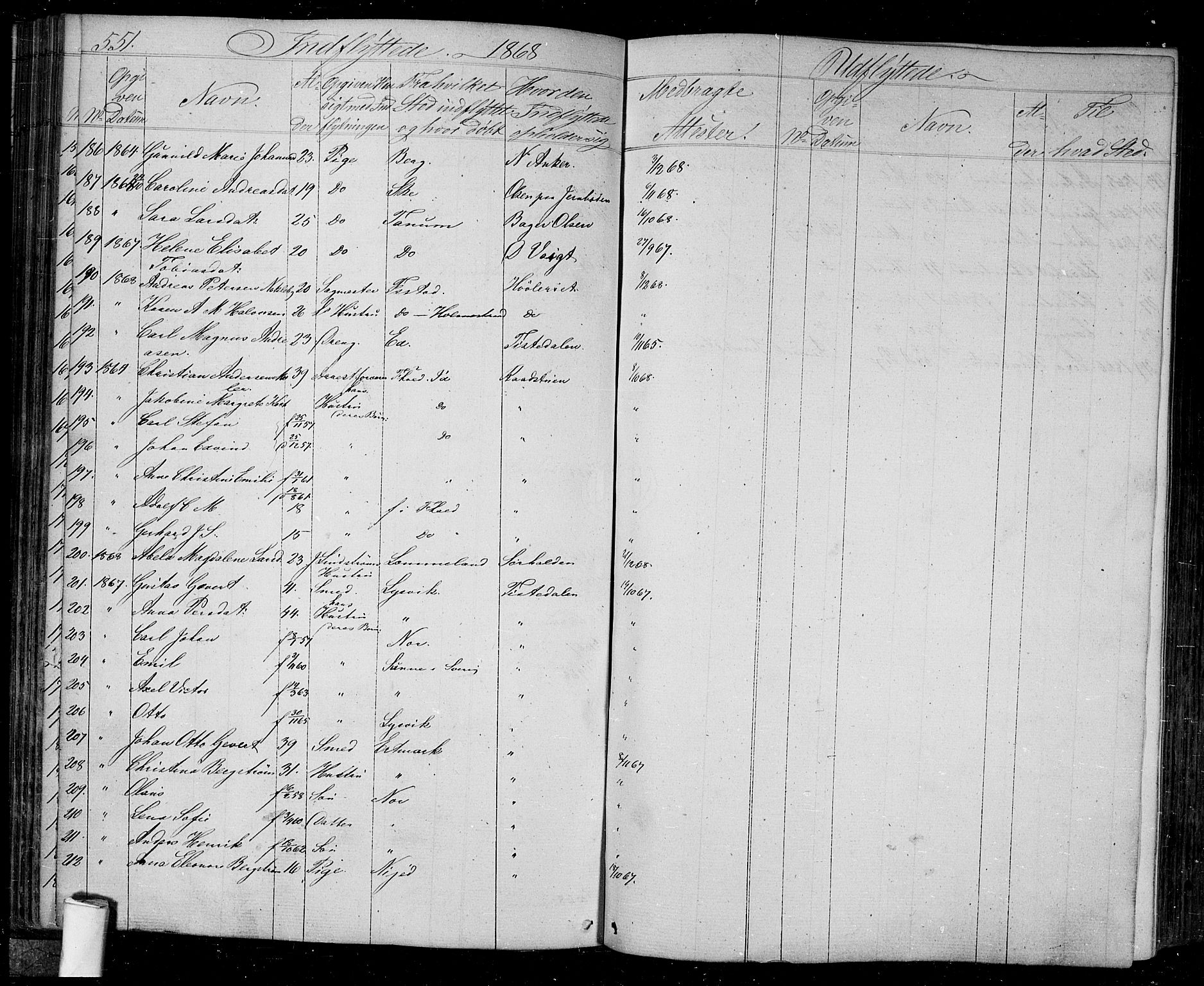 Halden prestekontor Kirkebøker, AV/SAO-A-10909/G/Ga/L0005b: Parish register (copy) no. 5B, 1864-1868, p. 551