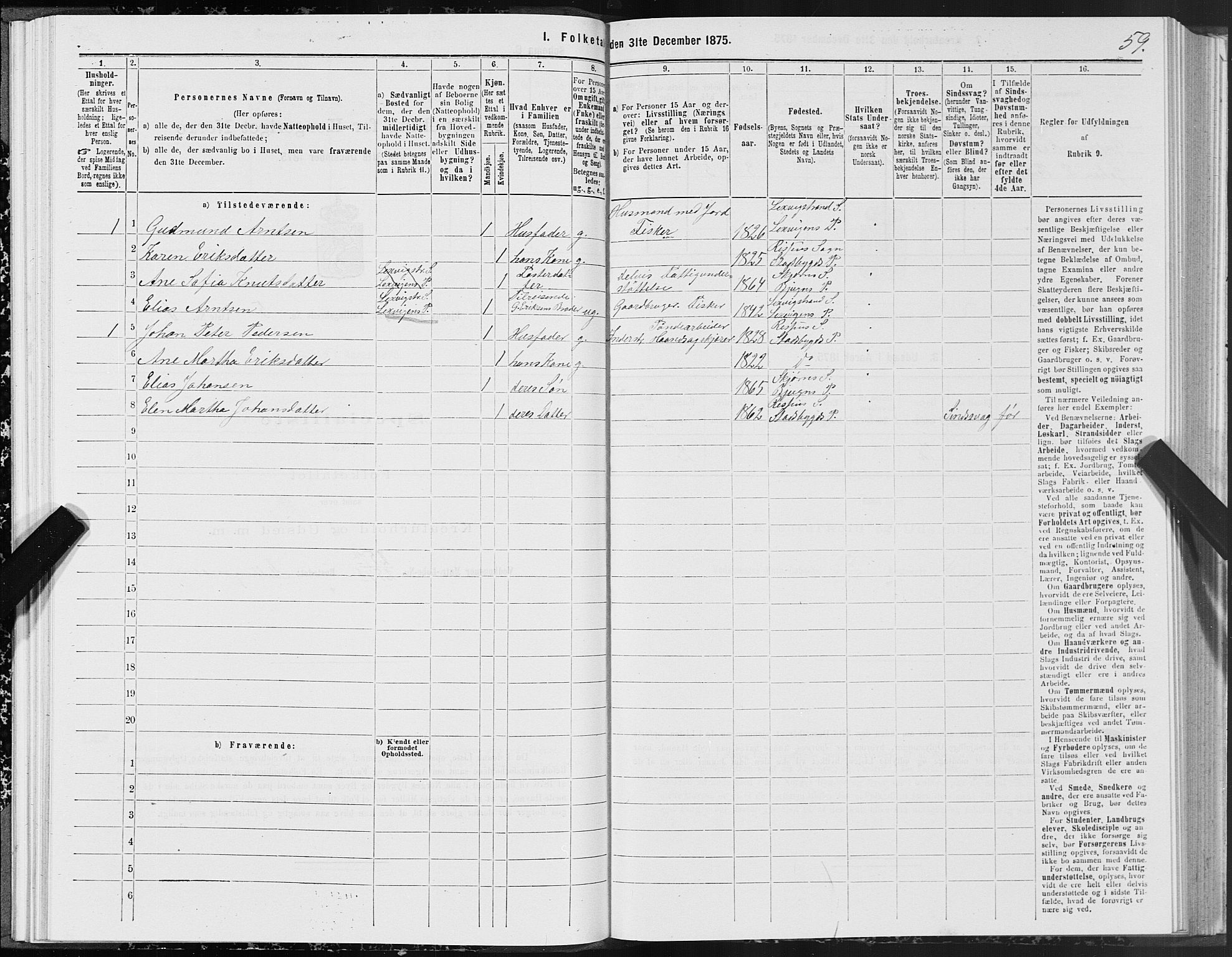 SAT, 1875 census for 1627P Bjugn, 1875, p. 3059