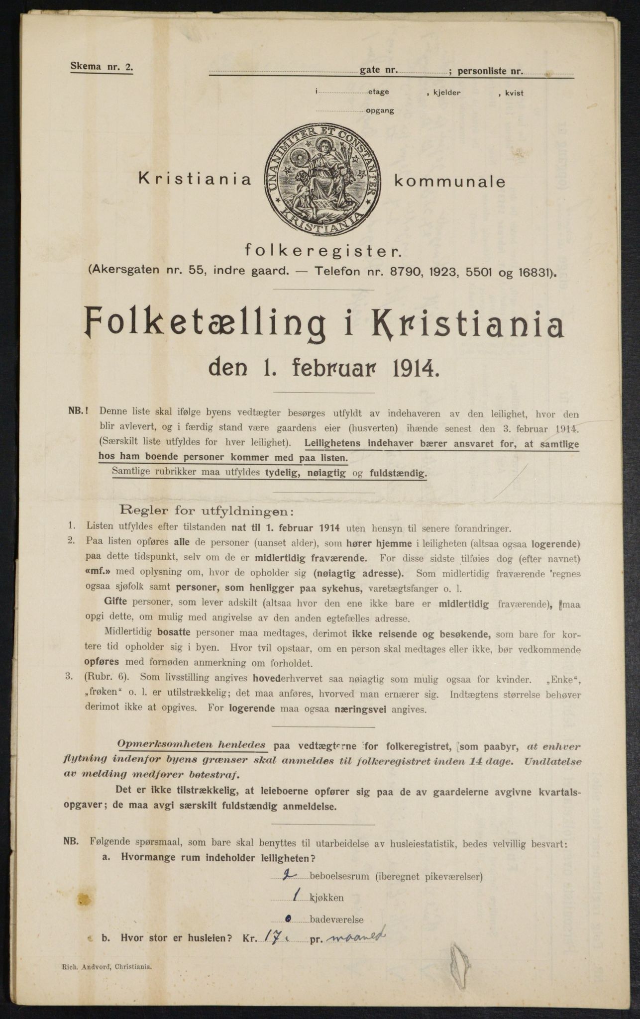 OBA, Municipal Census 1914 for Kristiania, 1914, p. 10047