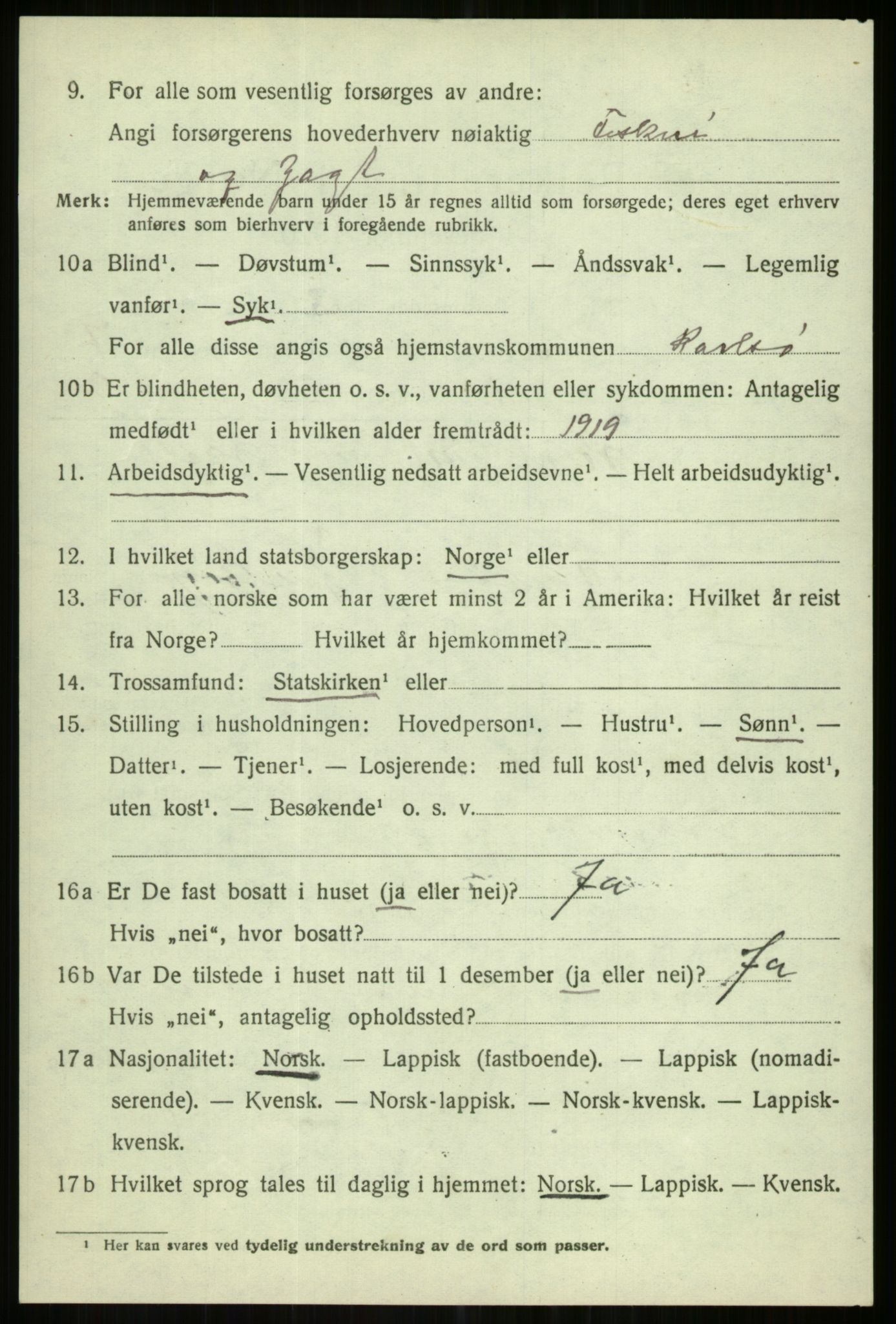 SATØ, 1920 census for Karlsøy, 1920, p. 2641