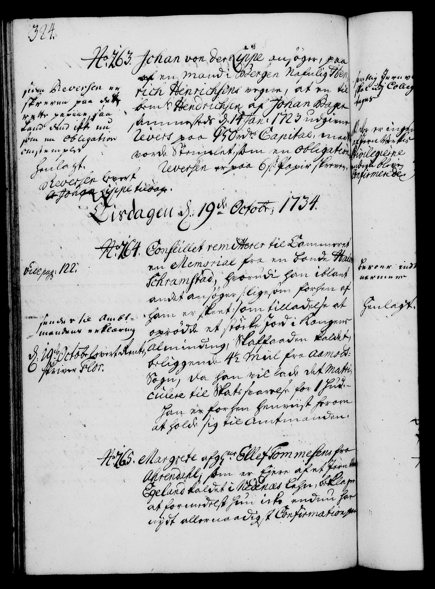 Rentekammeret, Kammerkanselliet, AV/RA-EA-3111/G/Gh/Gha/L0016: Norsk ekstraktmemorialprotokoll (merket RK 53.61), 1734-1735, p. 324