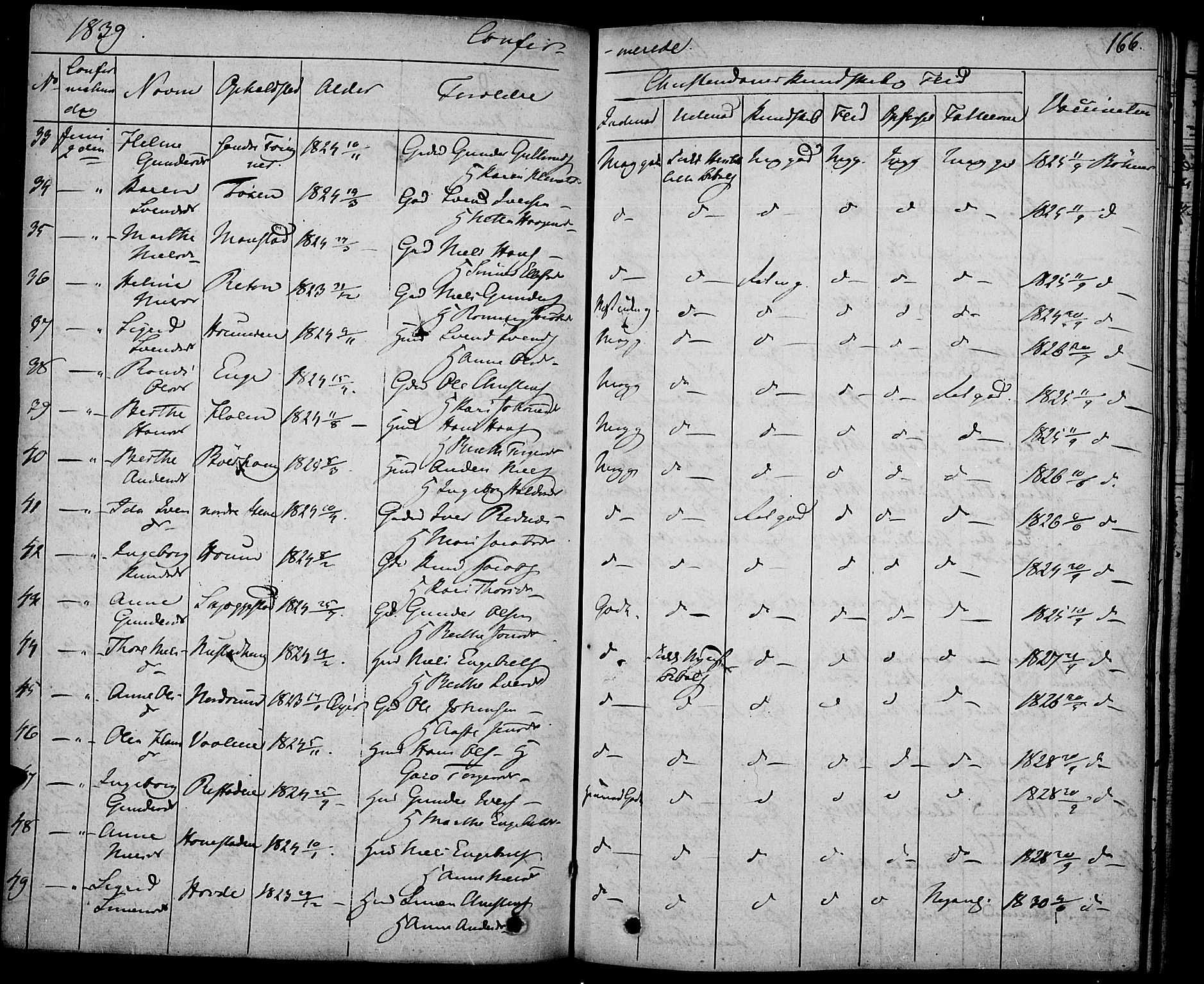 Gausdal prestekontor, AV/SAH-PREST-090/H/Ha/Haa/L0006: Parish register (official) no. 6, 1830-1839, p. 166