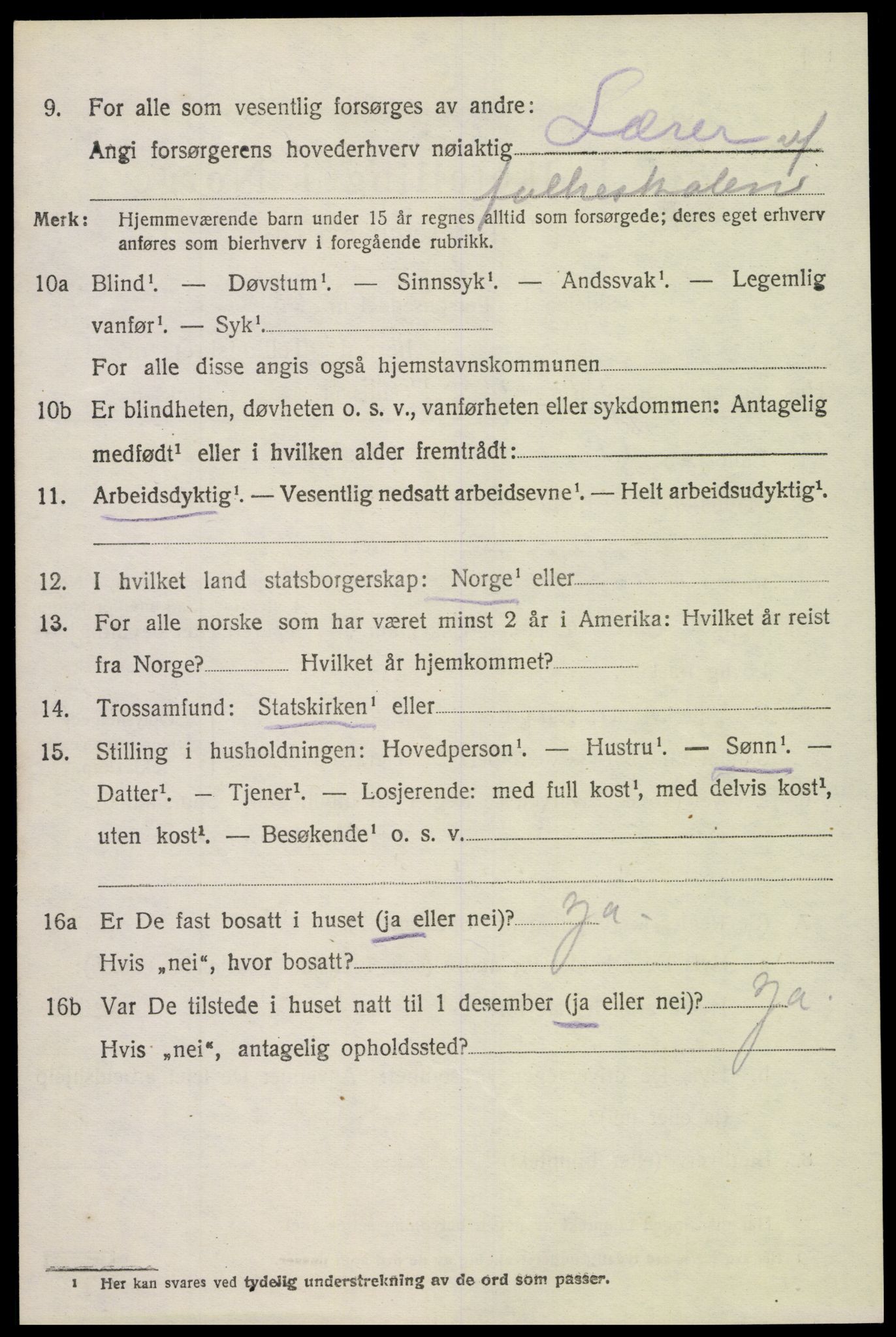 SAK, 1920 census for Vigmostad, 1920, p. 810