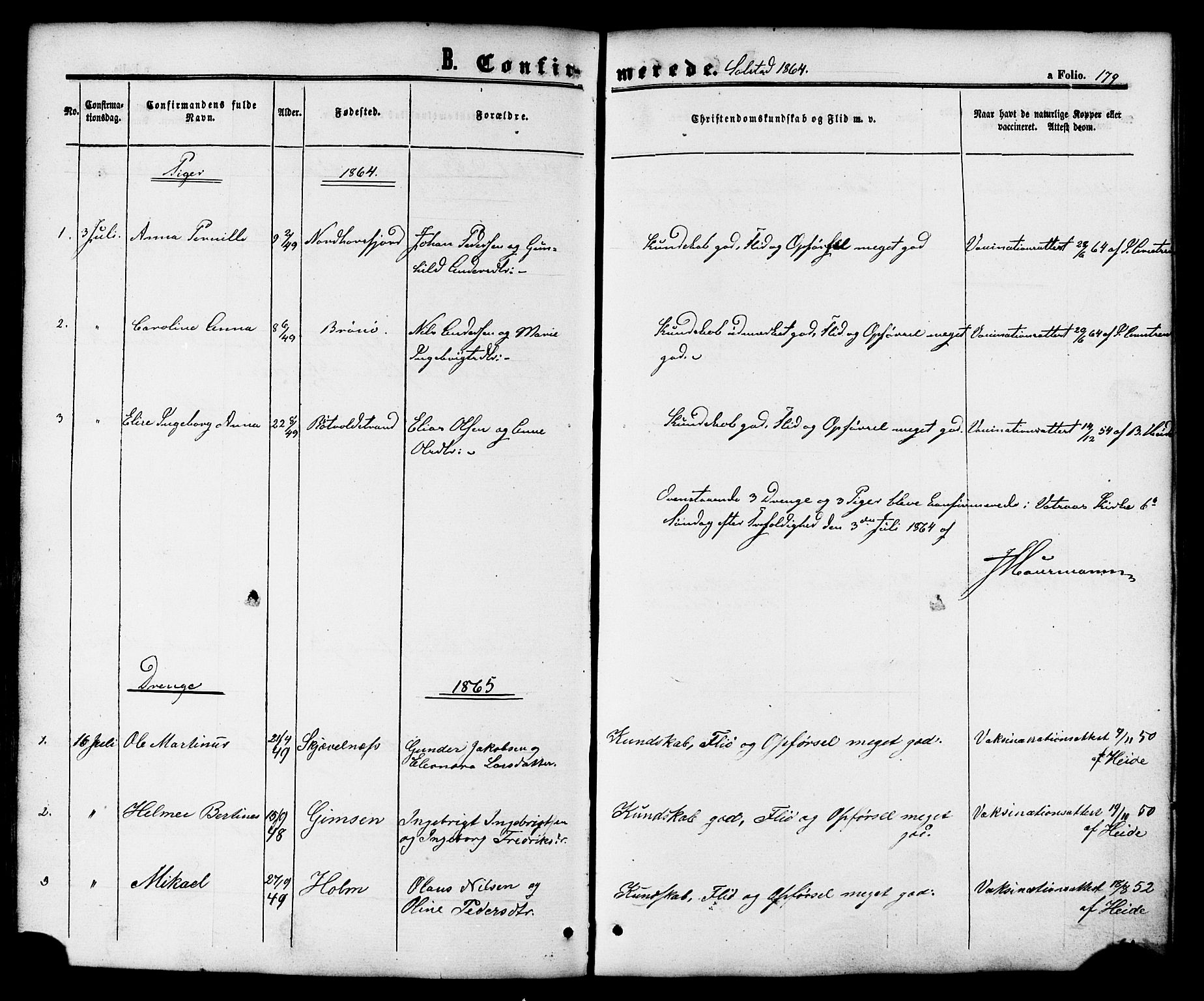 Ministerialprotokoller, klokkerbøker og fødselsregistre - Nordland, AV/SAT-A-1459/810/L0147: Parish register (official) no. 810A08 /2, 1862-1874, p. 179