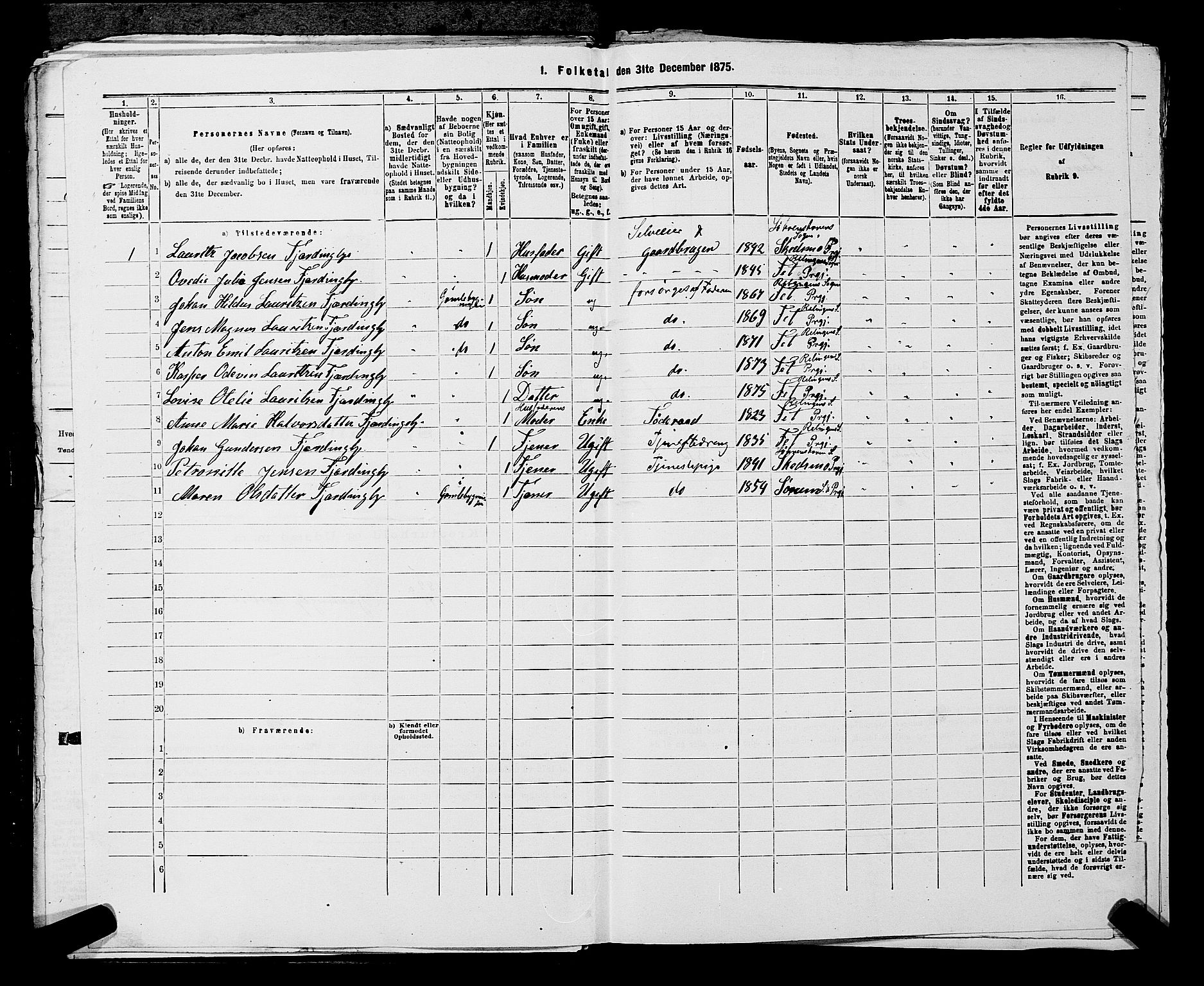 RA, 1875 census for 0227P Fet, 1875, p. 1405