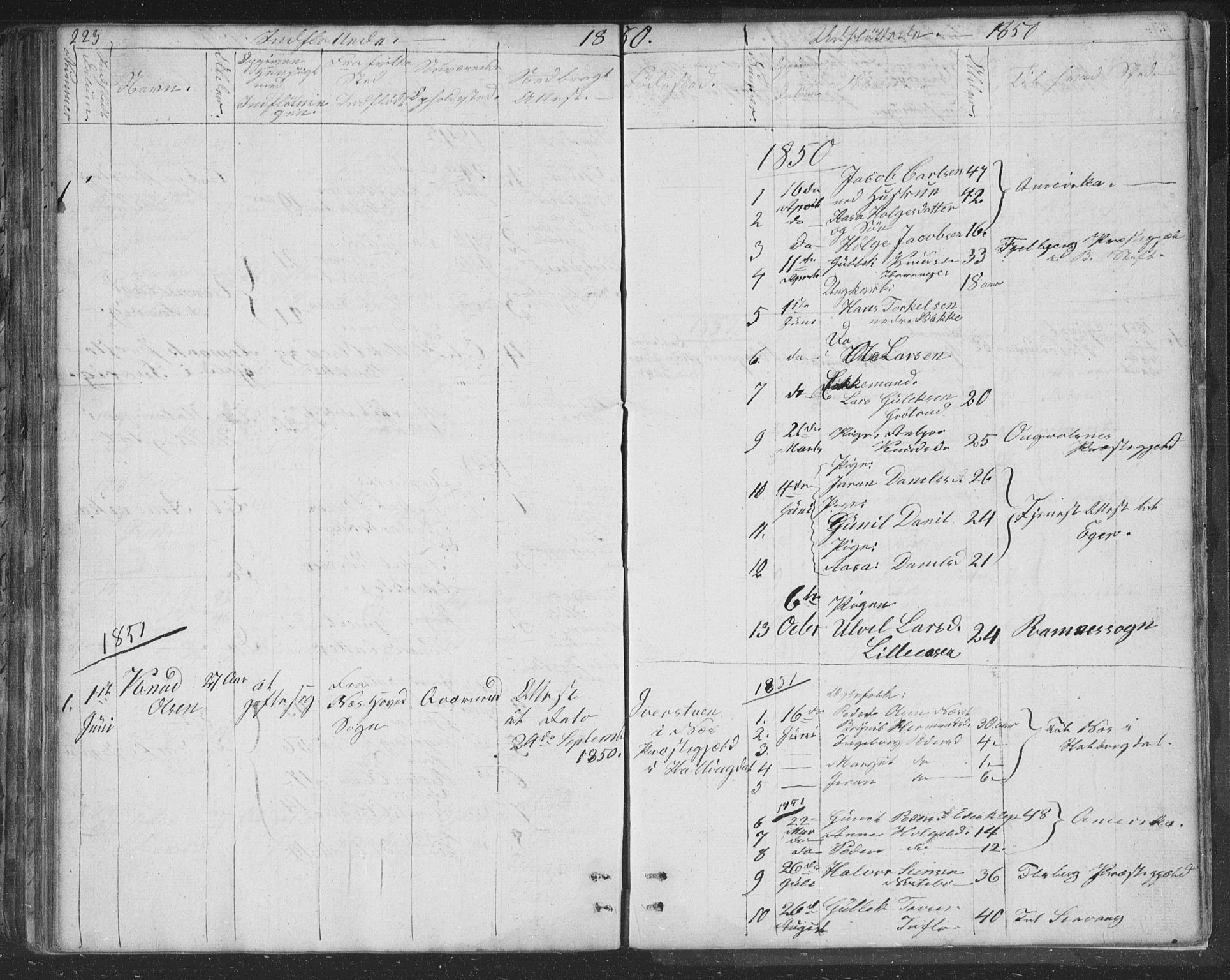 Nore kirkebøker, SAKO/A-238/F/Fc/L0002: Parish register (official) no. III 2, 1836-1861, p. 223