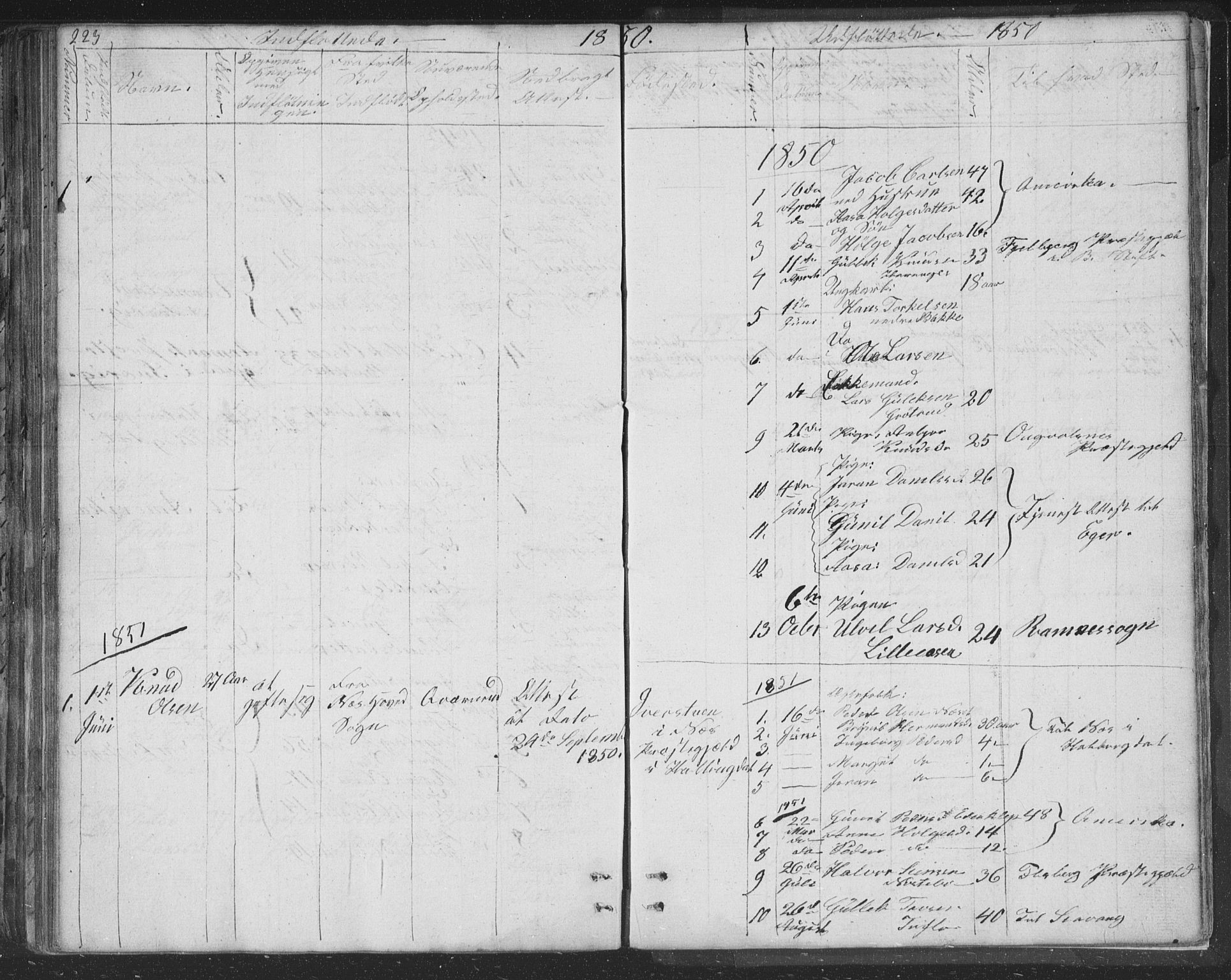 Nore kirkebøker, AV/SAKO-A-238/F/Fc/L0002: Parish register (official) no. III 2, 1836-1861, p. 223