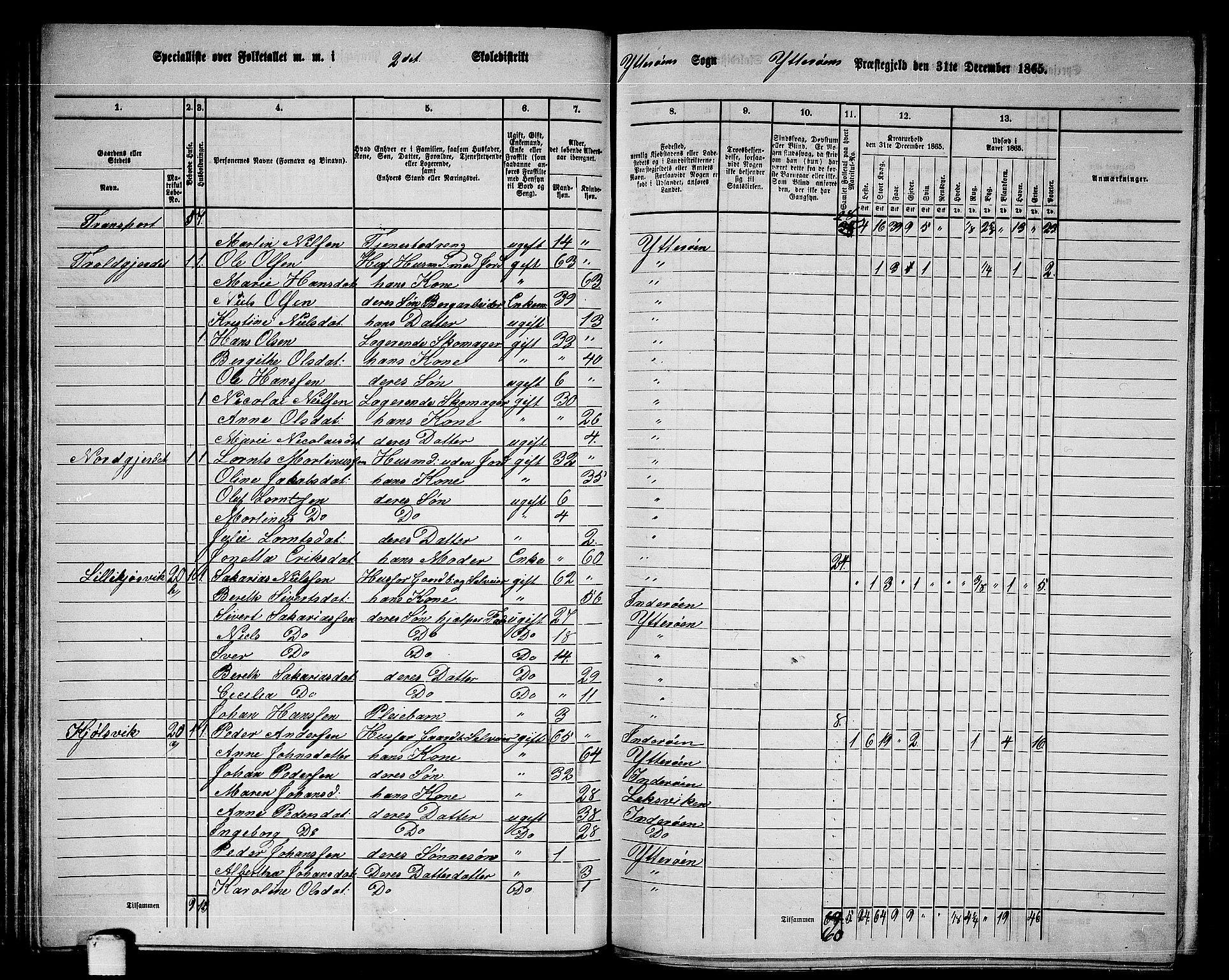 RA, 1865 census for Ytterøy, 1865, p. 42