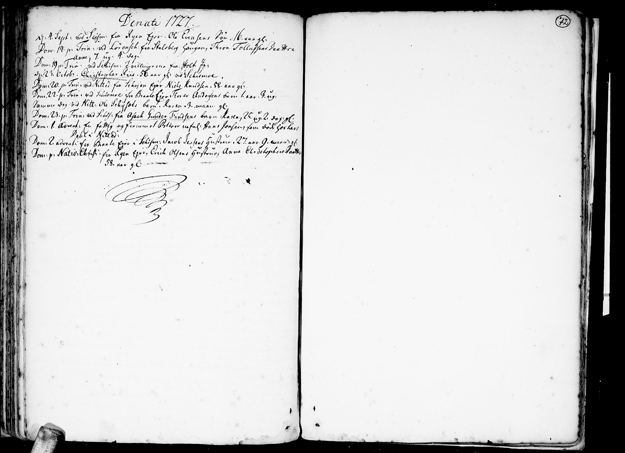 Skedsmo prestekontor Kirkebøker, SAO/A-10033a/F/Fa/L0002: Parish register (official) no. I 2, 1715-1727, p. 72