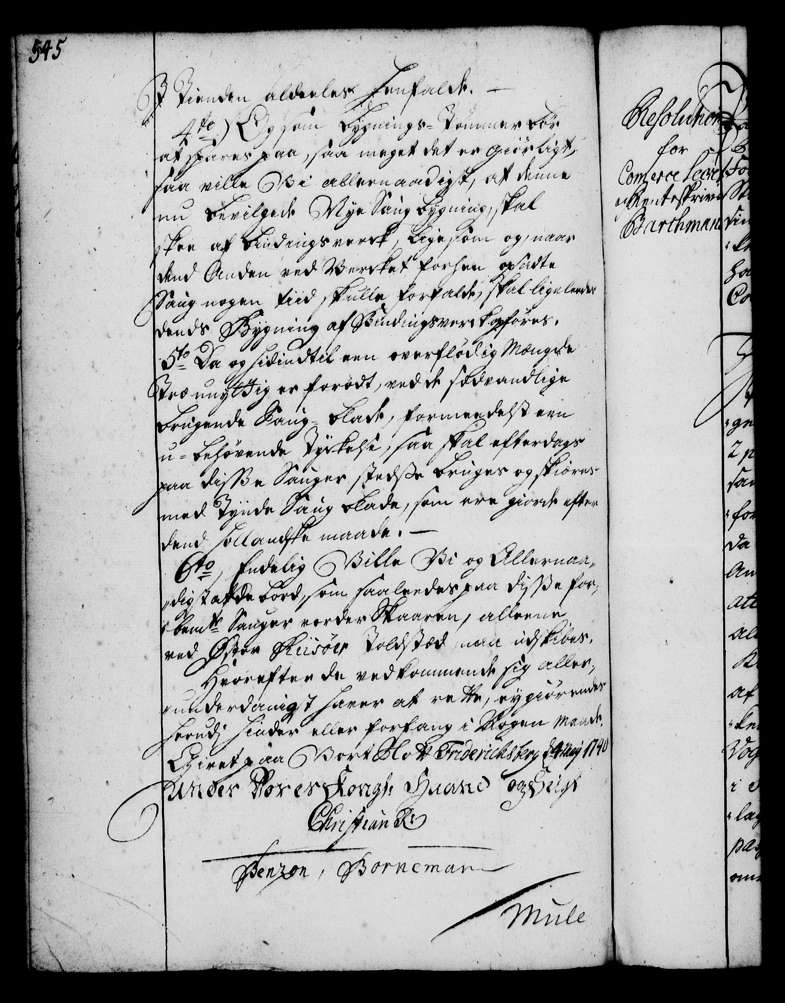 Rentekammeret, Kammerkanselliet, RA/EA-3111/G/Gg/Gga/L0004: Norsk ekspedisjonsprotokoll med register (merket RK 53.4), 1734-1741, p. 545