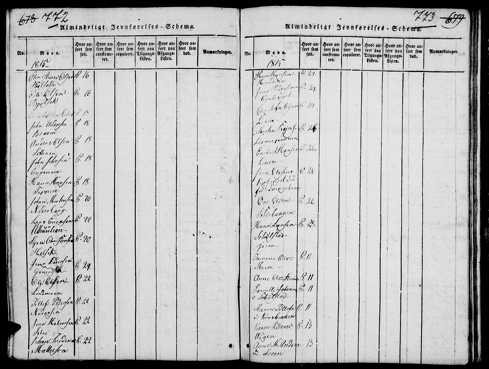 Elverum prestekontor, AV/SAH-PREST-044/H/Ha/Hab/L0001: Parish register (copy) no. 1, 1815-1829, p. 772-773