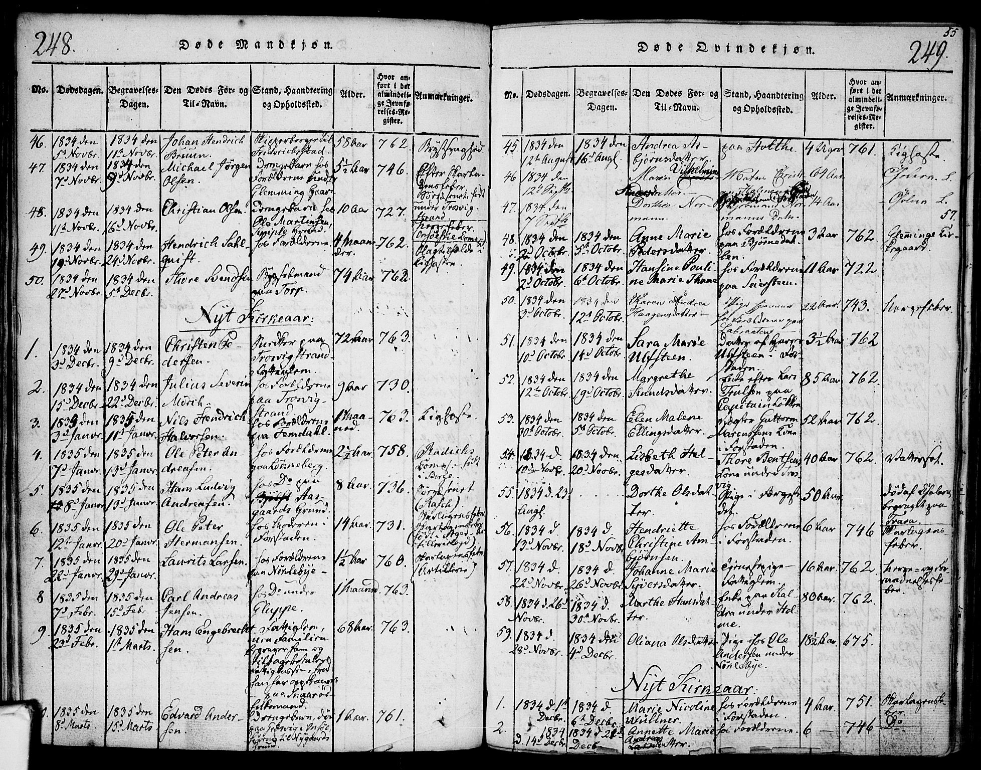 Glemmen prestekontor Kirkebøker, AV/SAO-A-10908/F/Fa/L0004: Parish register (official) no. 4, 1816-1838, p. 248-249