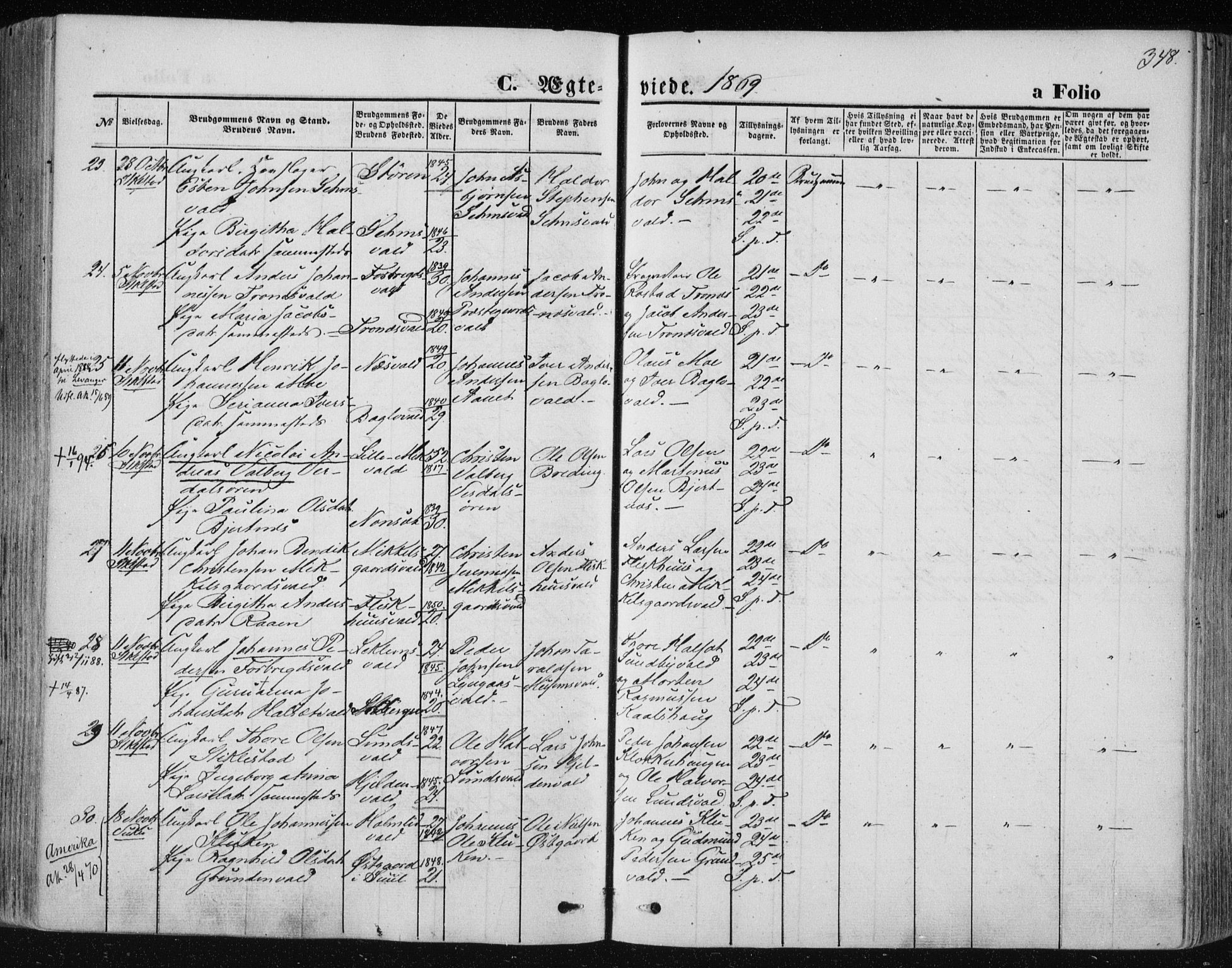 Ministerialprotokoller, klokkerbøker og fødselsregistre - Nord-Trøndelag, AV/SAT-A-1458/723/L0241: Parish register (official) no. 723A10, 1860-1869, p. 348