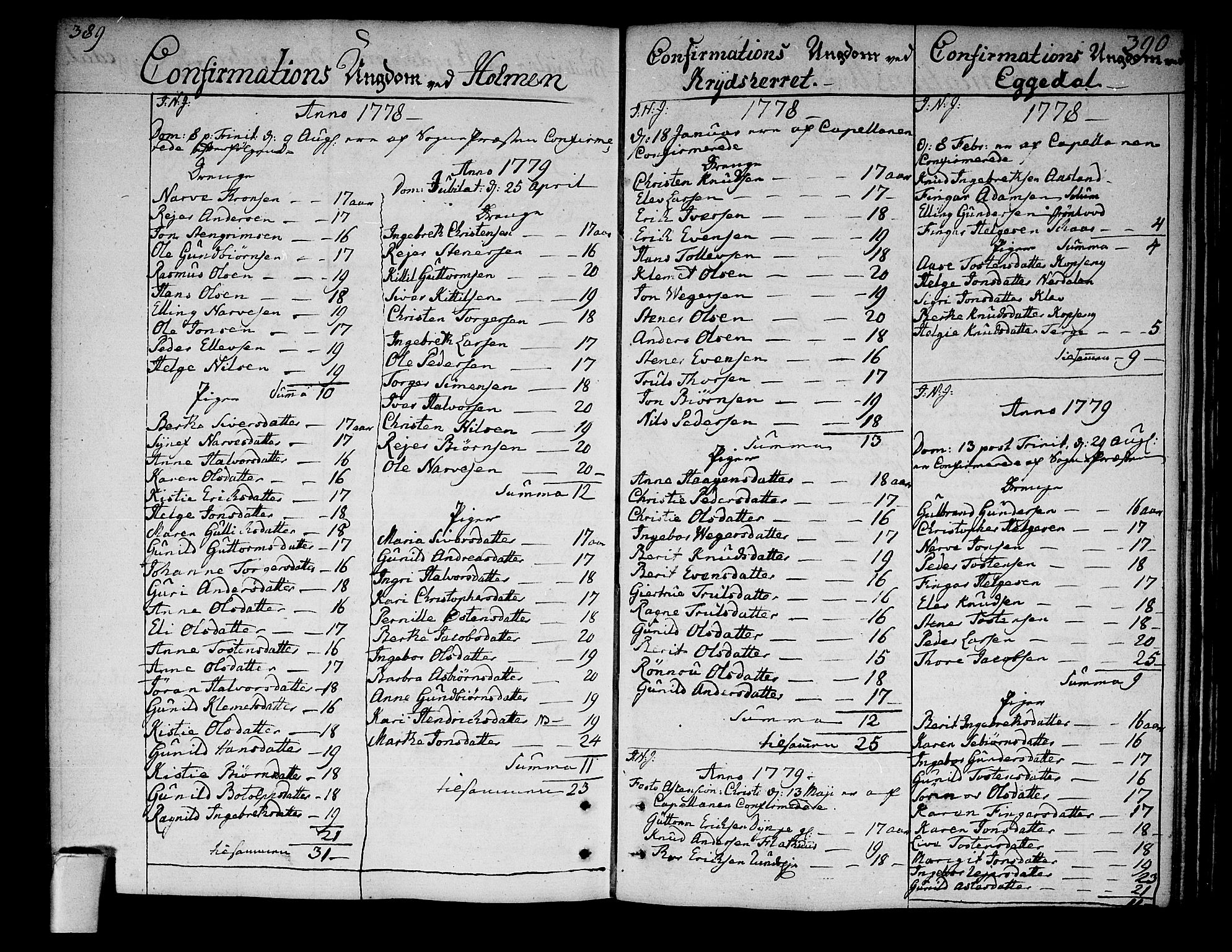 Sigdal kirkebøker, SAKO/A-245/F/Fa/L0002: Parish register (official) no. I 2, 1778-1792, p. 389-390