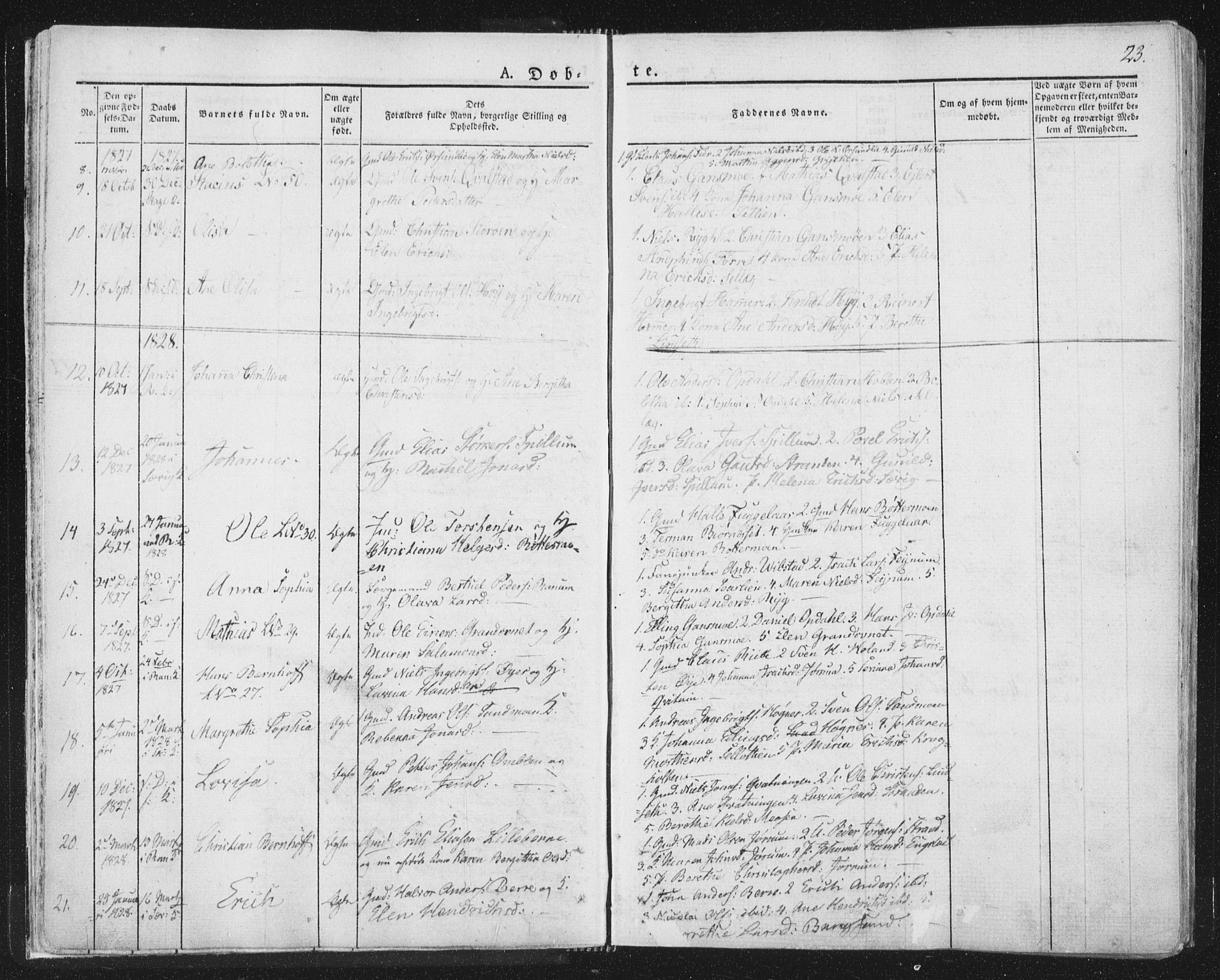 Ministerialprotokoller, klokkerbøker og fødselsregistre - Nord-Trøndelag, AV/SAT-A-1458/764/L0551: Parish register (official) no. 764A07a, 1824-1864, p. 23