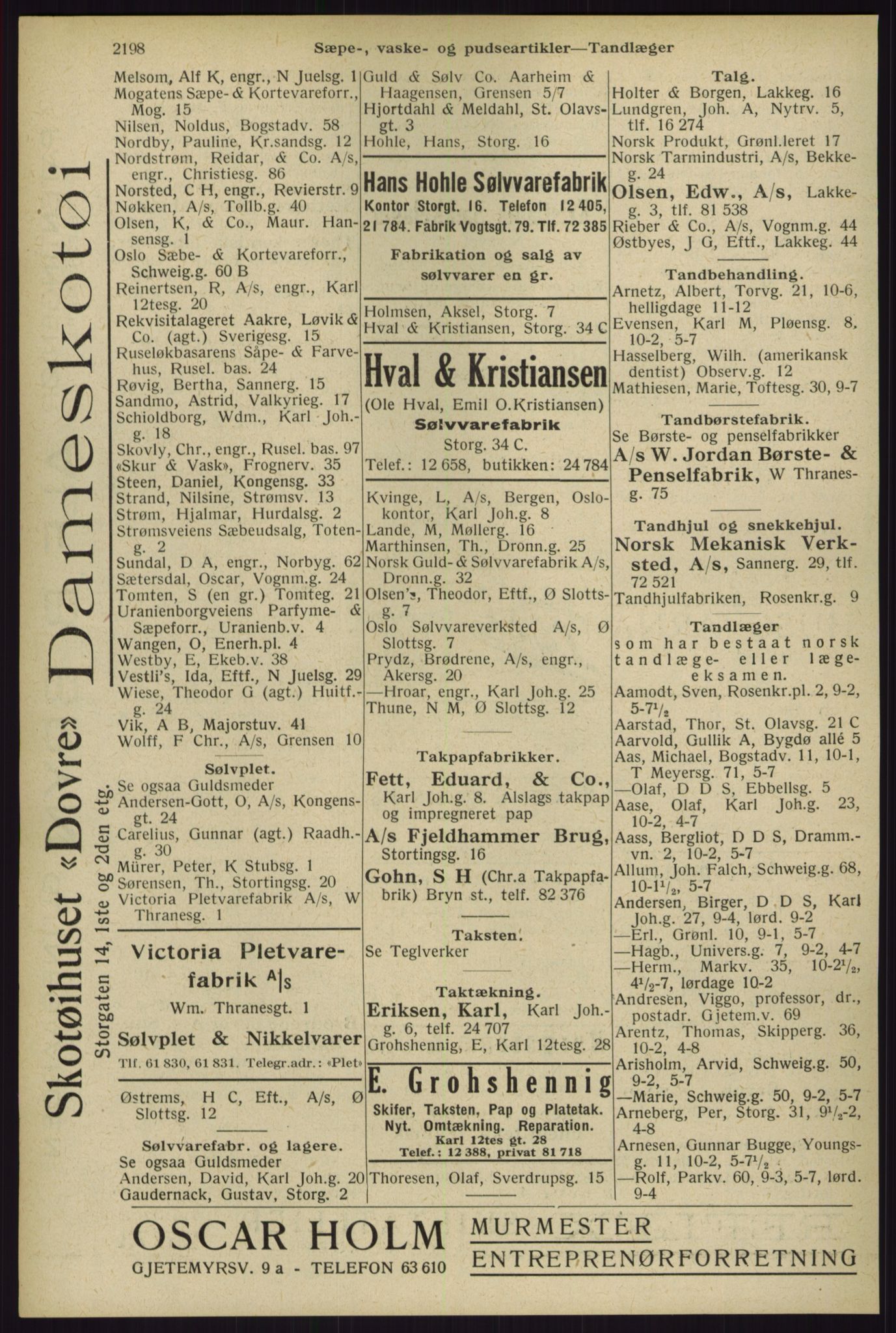 Kristiania/Oslo adressebok, PUBL/-, 1929, p. 2198