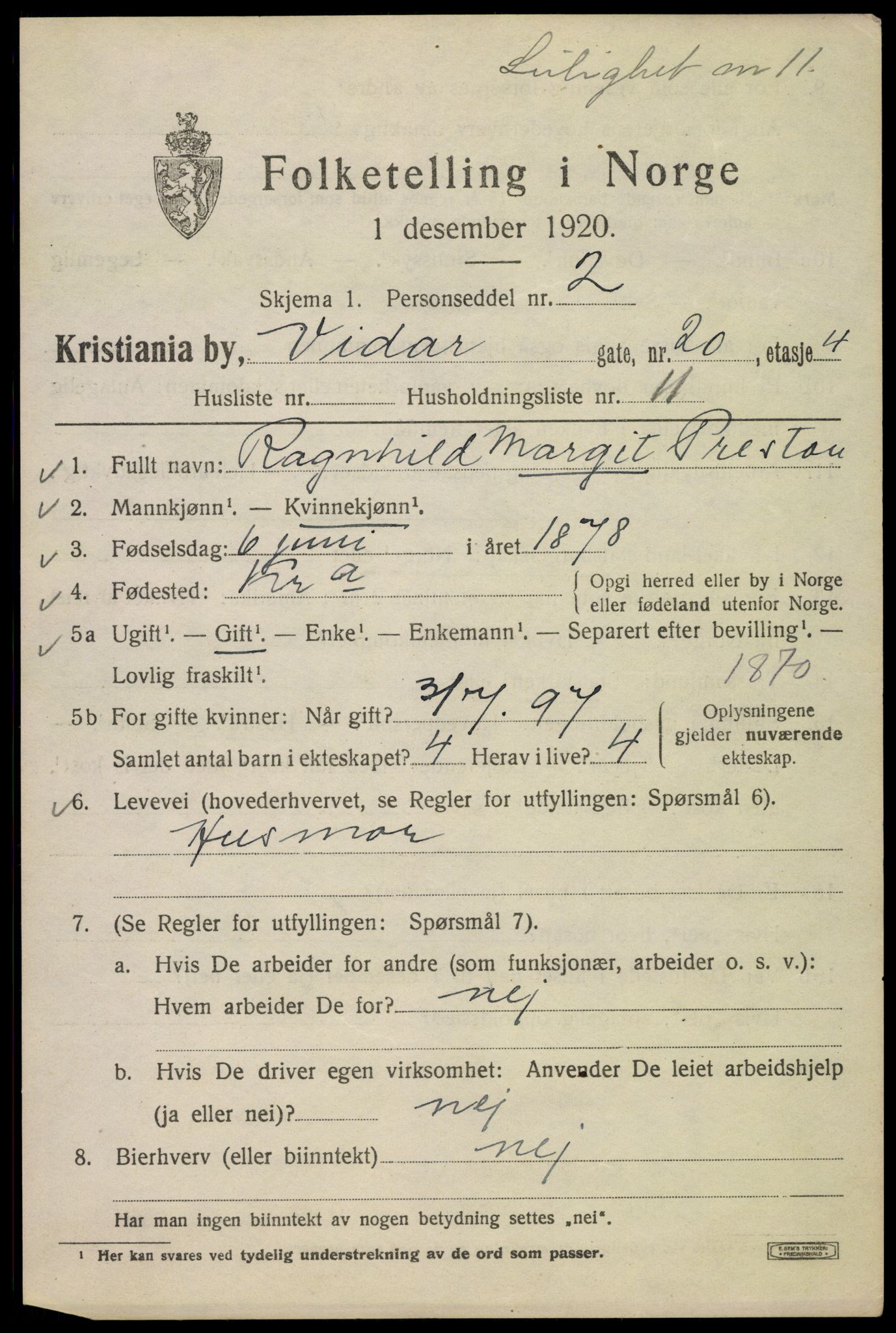 SAO, 1920 census for Kristiania, 1920, p. 636753