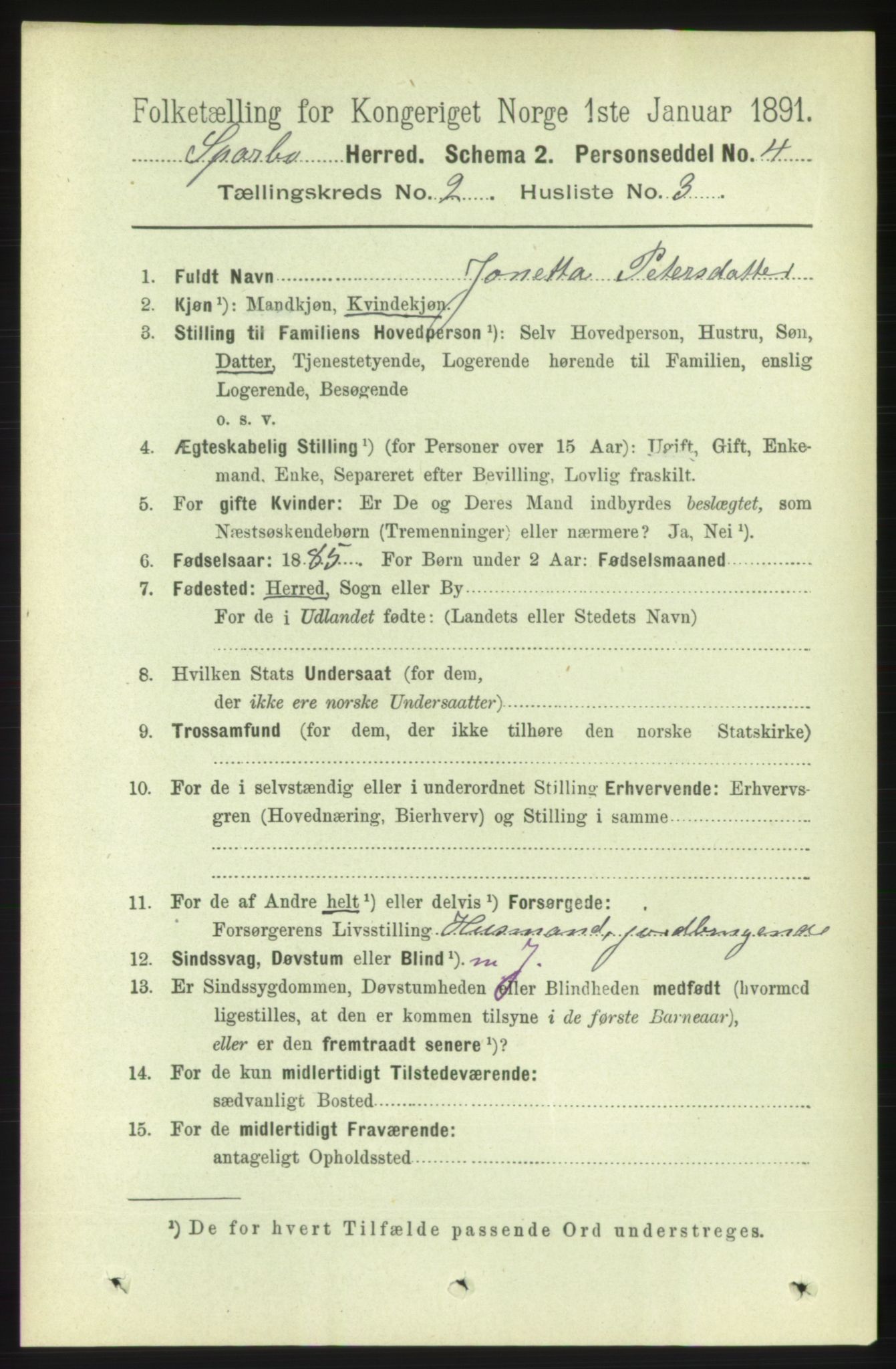 RA, 1891 census for 1731 Sparbu, 1891, p. 684