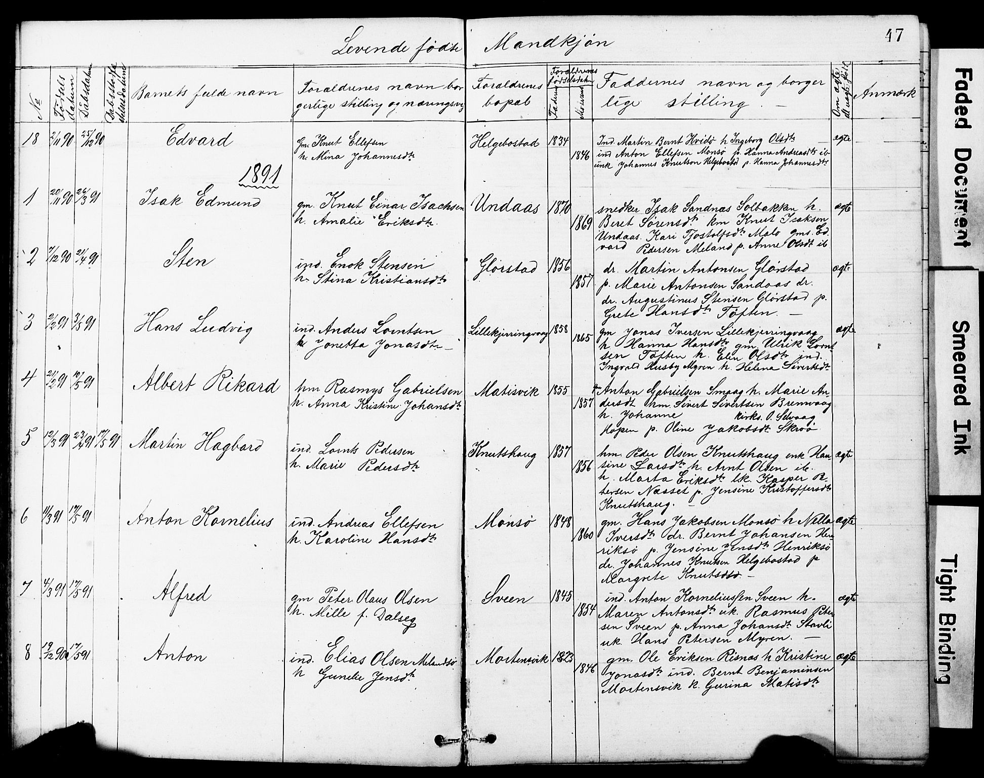 Ministerialprotokoller, klokkerbøker og fødselsregistre - Sør-Trøndelag, SAT/A-1456/634/L0541: Parish register (copy) no. 634C03, 1874-1891, p. 47