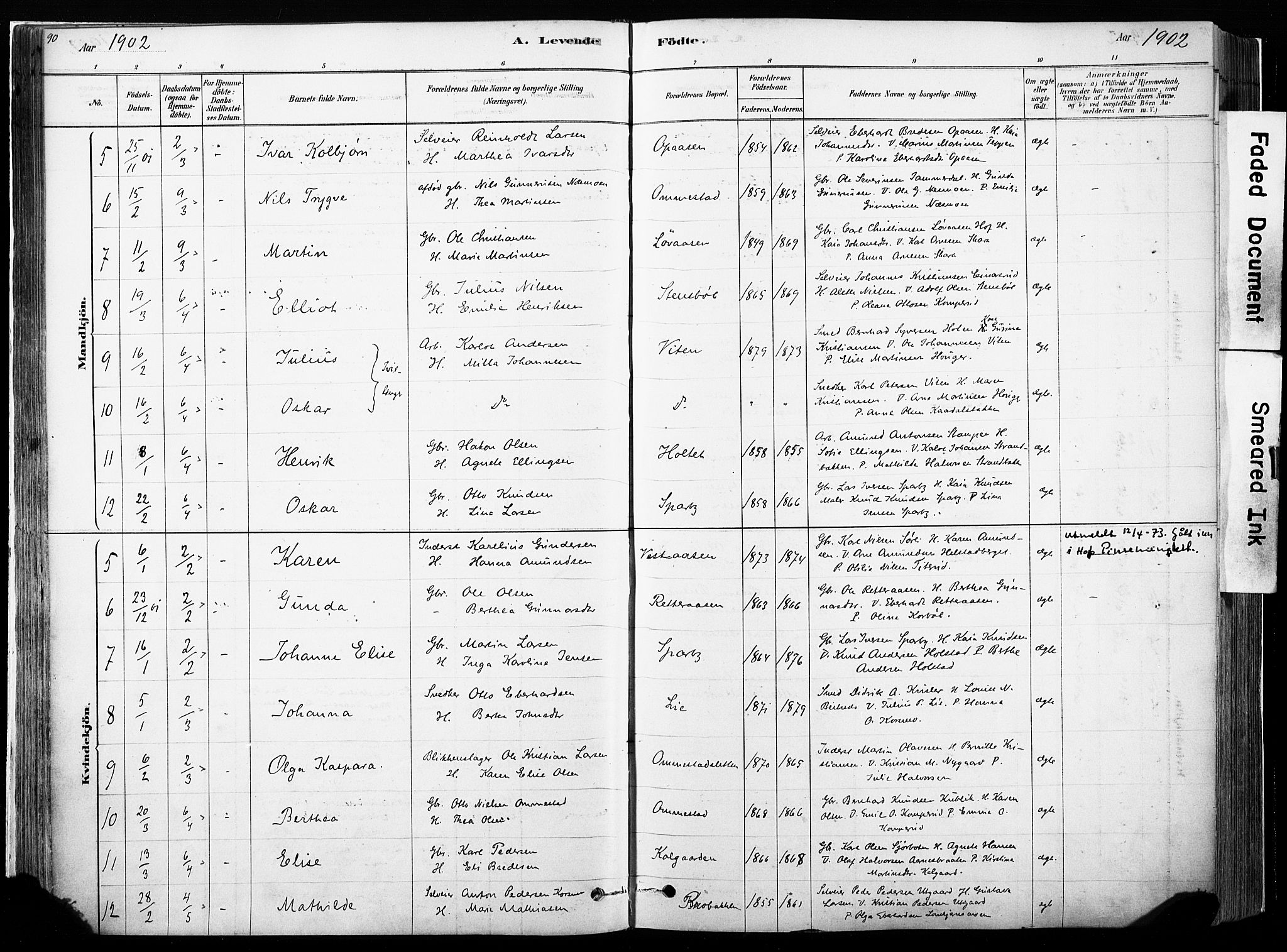 Hof prestekontor, AV/SAH-PREST-038/H/Ha/Haa/L0010: Parish register (official) no. 10, 1878-1909, p. 90