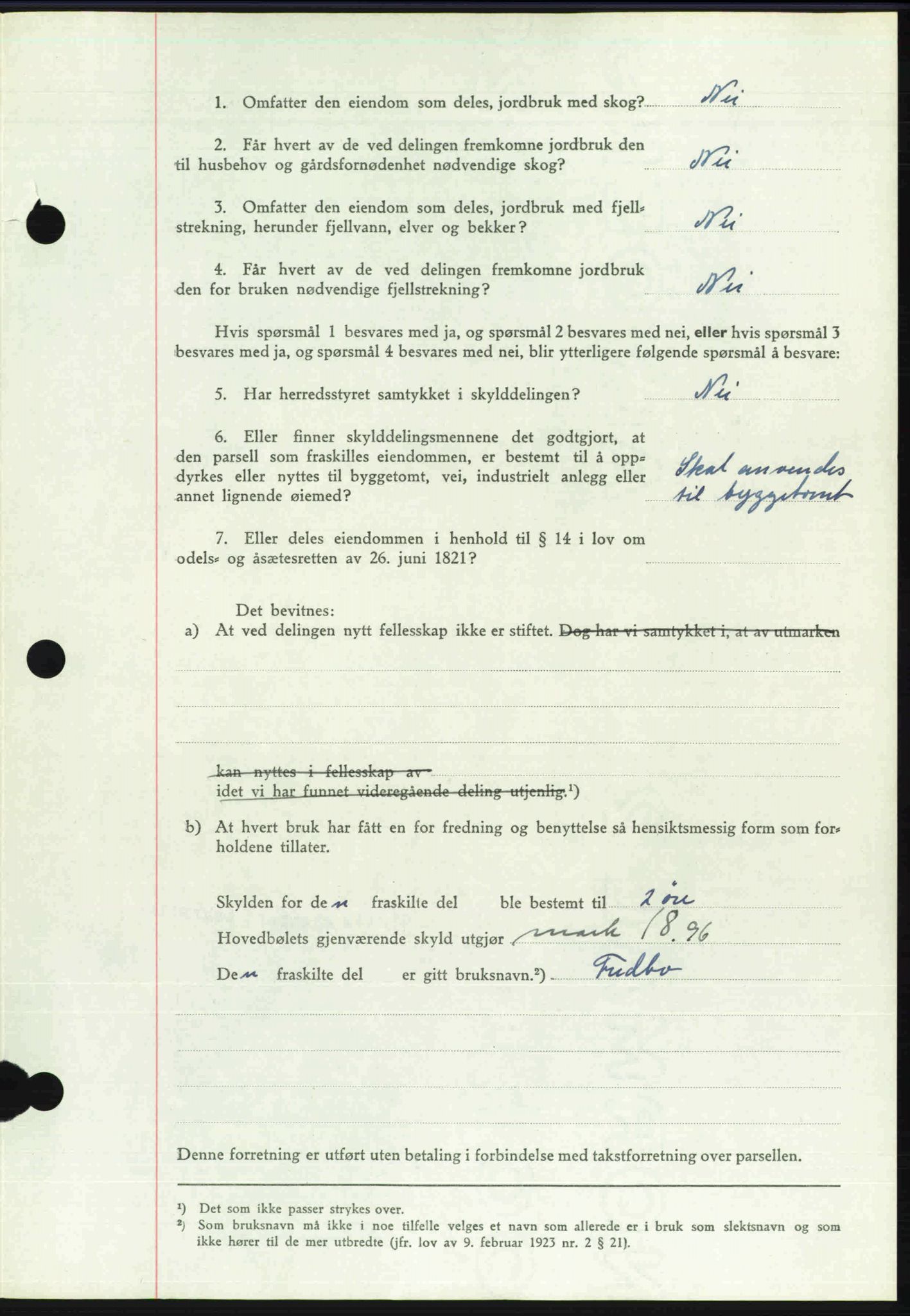 Toten tingrett, SAH/TING-006/H/Hb/Hbc/L0020: Mortgage book no. Hbc-20, 1948-1948, Diary no: : 2191/1948