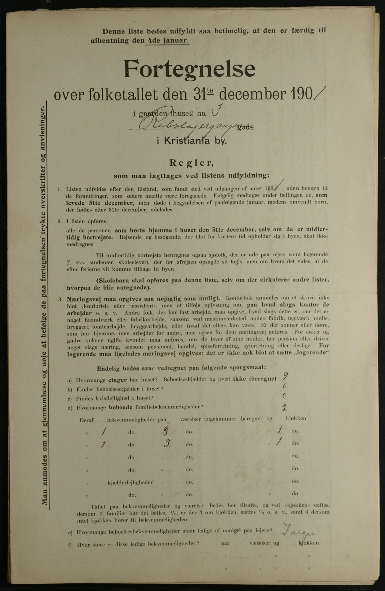 OBA, Municipal Census 1901 for Kristiania, 1901, p. 12695