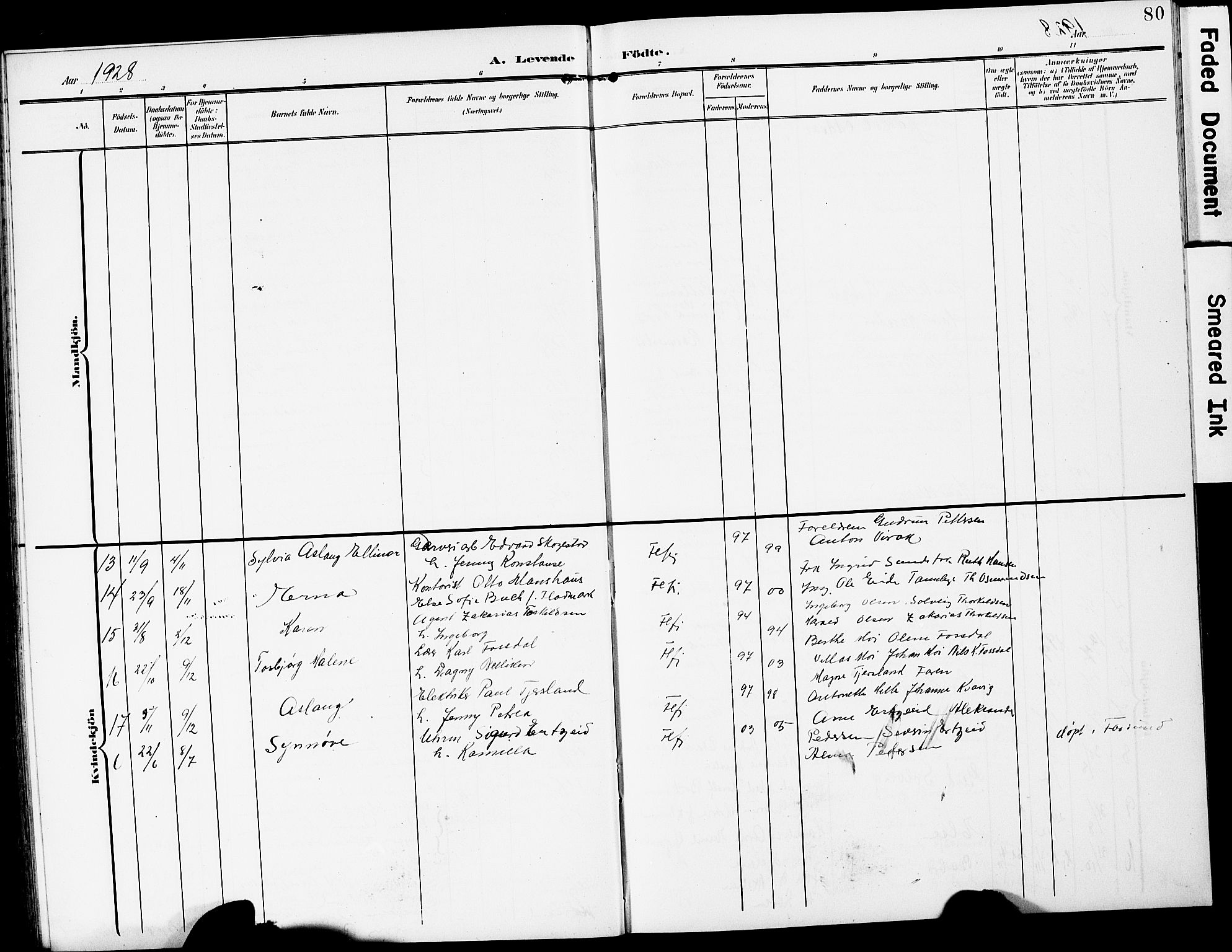 Flekkefjord sokneprestkontor, AV/SAK-1111-0012/F/Fb/Fba/L0001: Parish register (copy) no. B 1, 1903-1931, p. 80