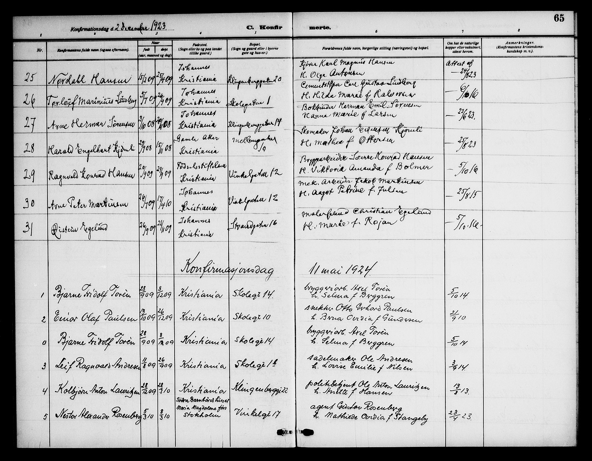 Piperviken prestekontor Kirkebøker, AV/SAO-A-10874/F/L0001: Parish register (official) no. 1, 1911-1958, p. 65