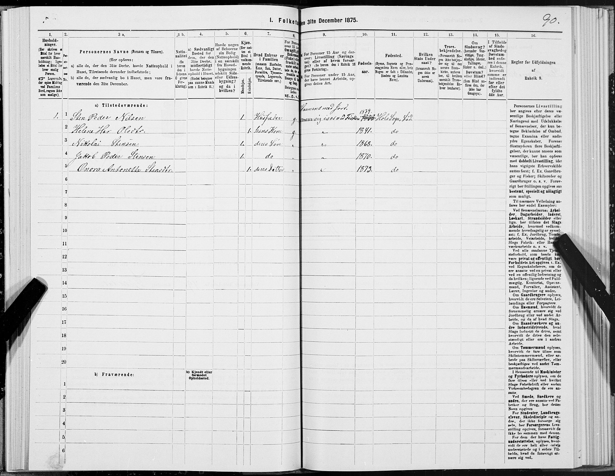 SAT, 1875 census for 1851P Lødingen, 1875, p. 3090