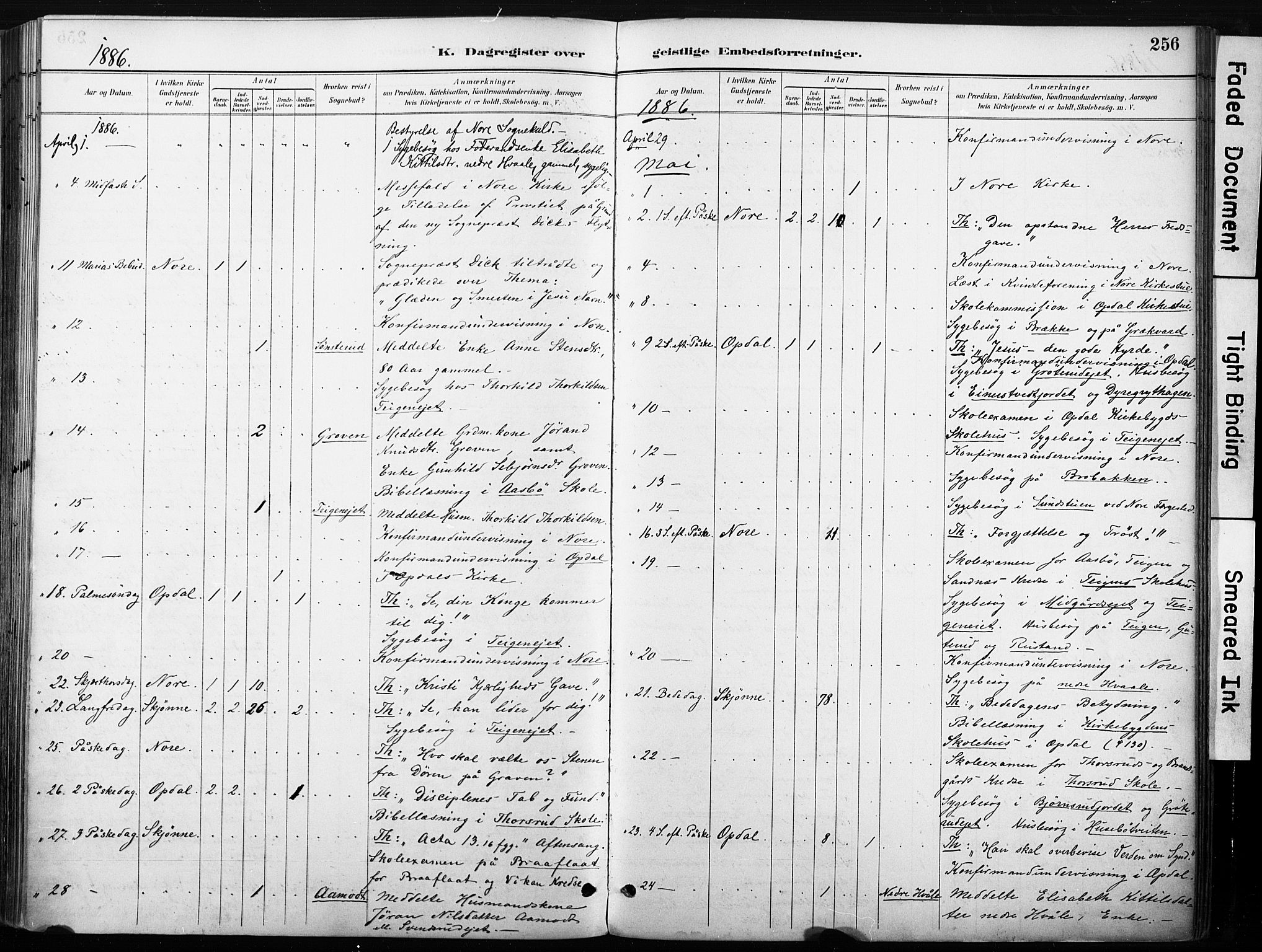 Nore kirkebøker, SAKO/A-238/F/Fb/L0002: Parish register (official) no. II 2, 1886-1906, p. 256
