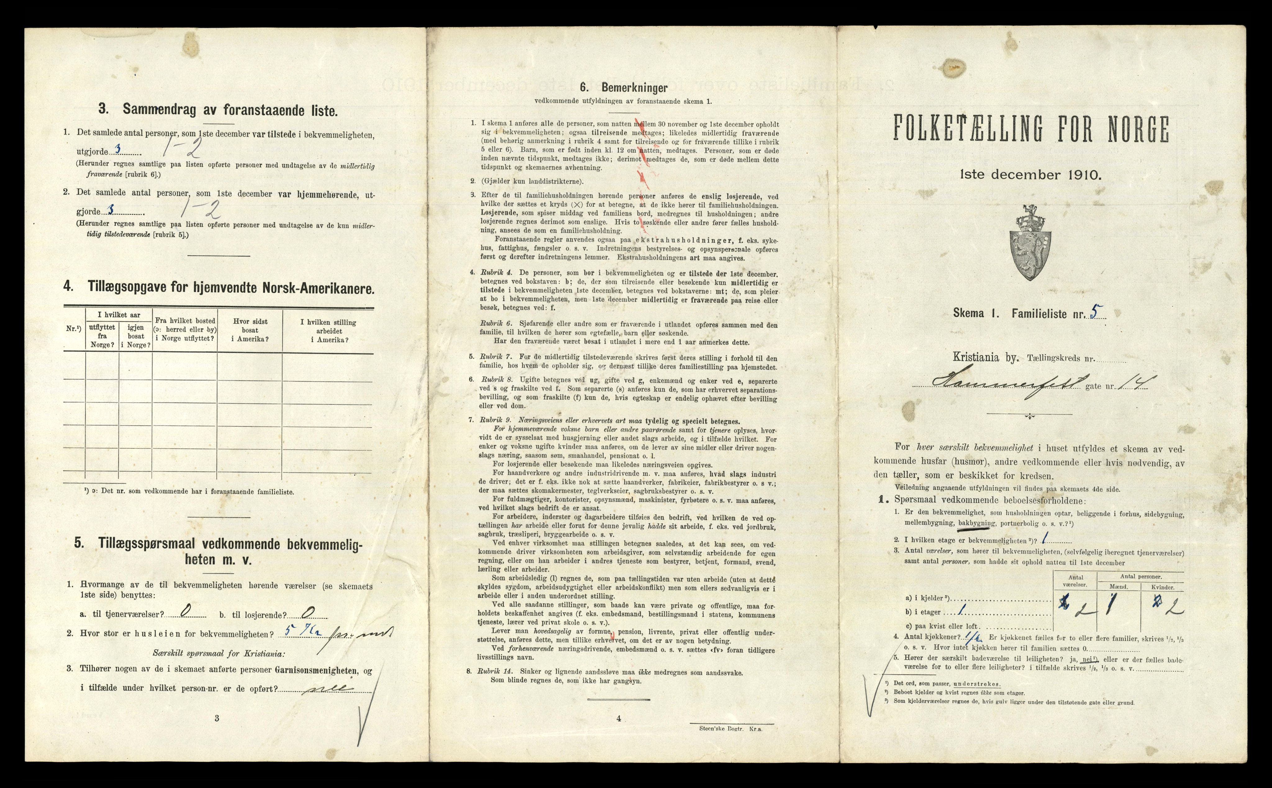 RA, 1910 census for Kristiania, 1910, p. 33285