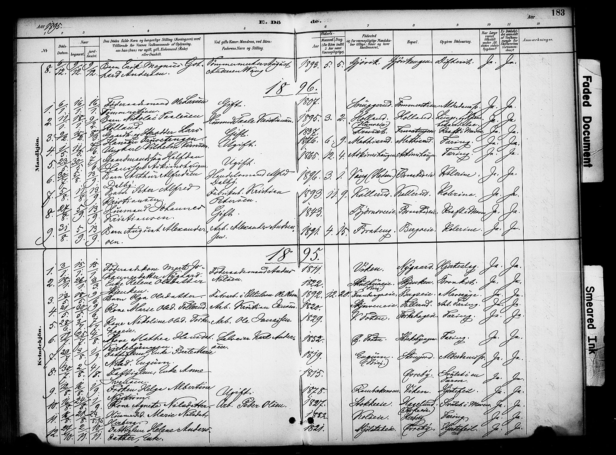 Vardal prestekontor, SAH/PREST-100/H/Ha/Haa/L0012: Parish register (official) no. 12, 1893-1904, p. 183