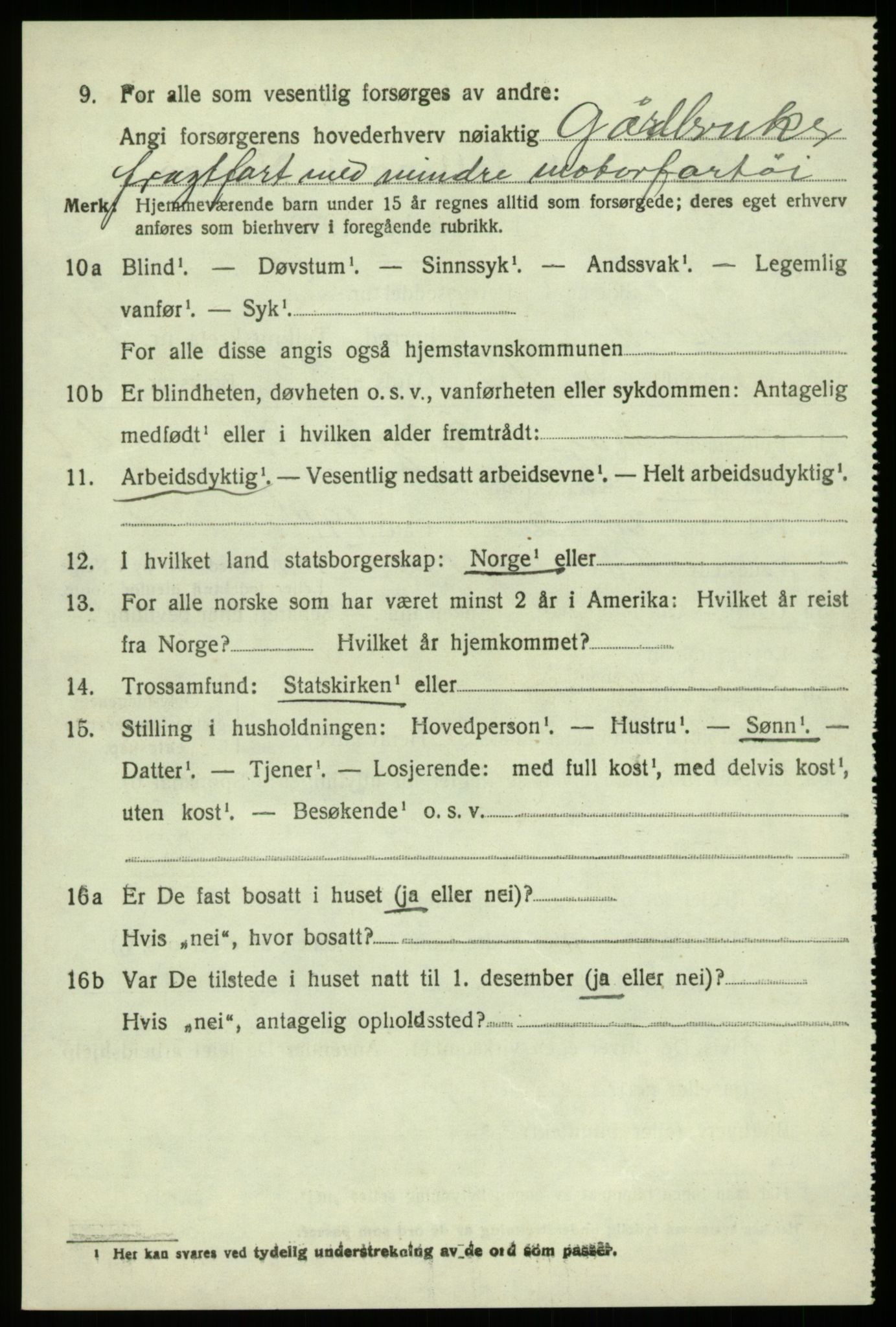 SAB, 1920 census for Os, 1920, p. 8933