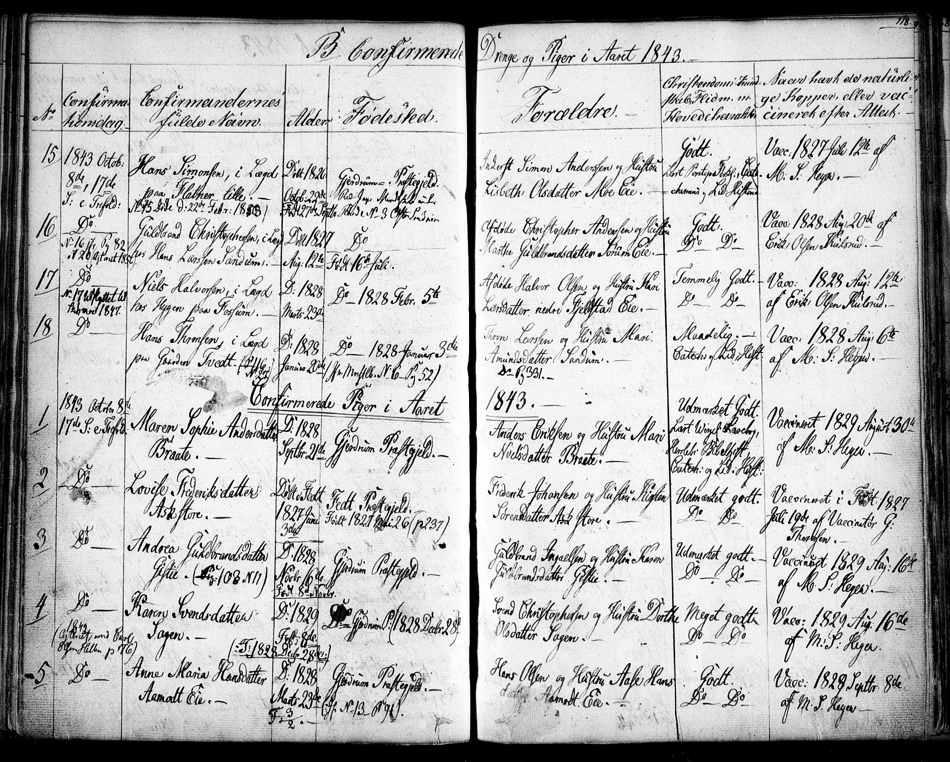 Gjerdrum prestekontor Kirkebøker, AV/SAO-A-10412b/F/Fa/L0005: Parish register (official) no. I 5, 1835-1845, p. 118