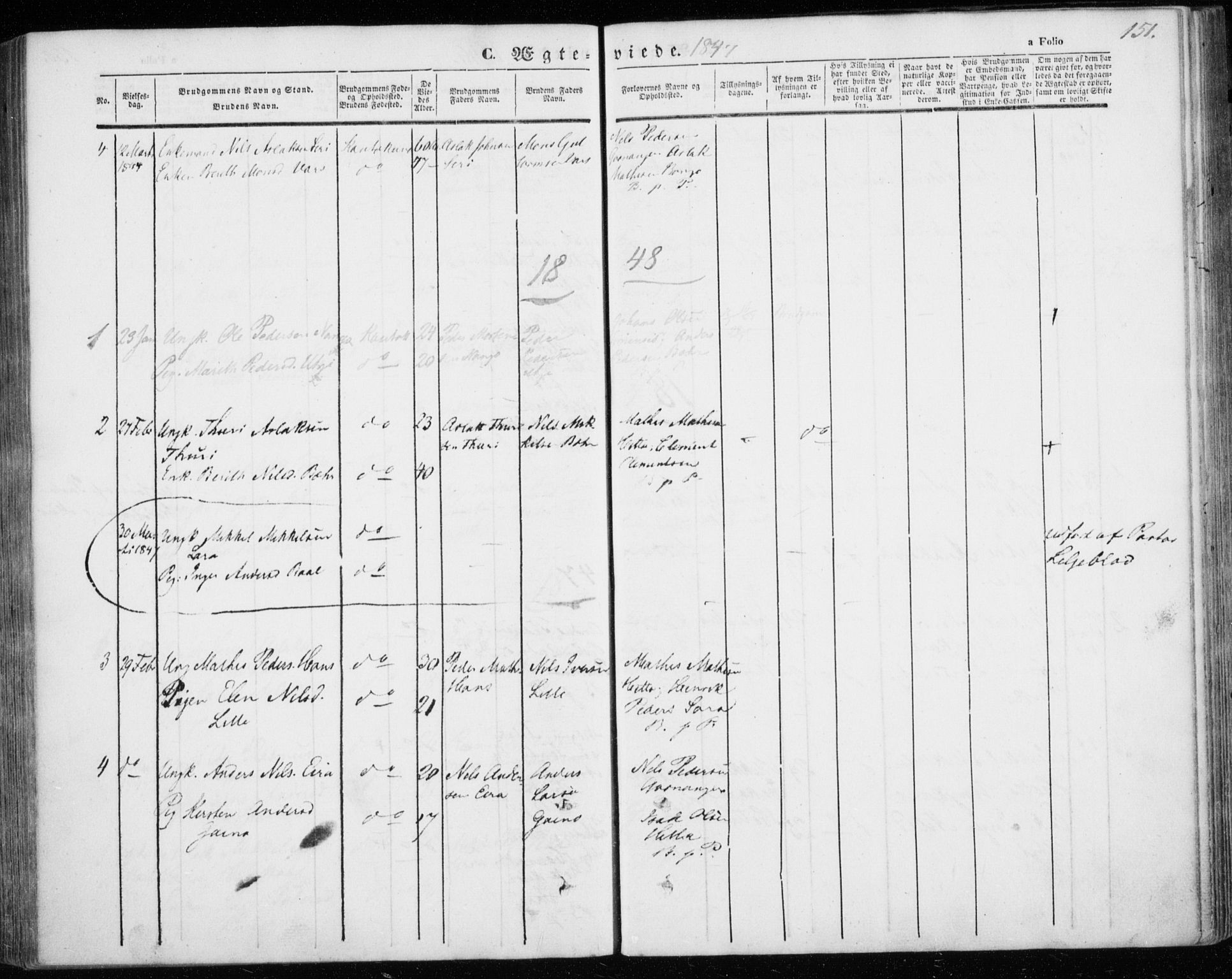 Kautokeino sokneprestembete, SATØ/S-1340/H/Ha/L0002.kirke: Parish register (official) no. 2, 1843-1861, p. 151