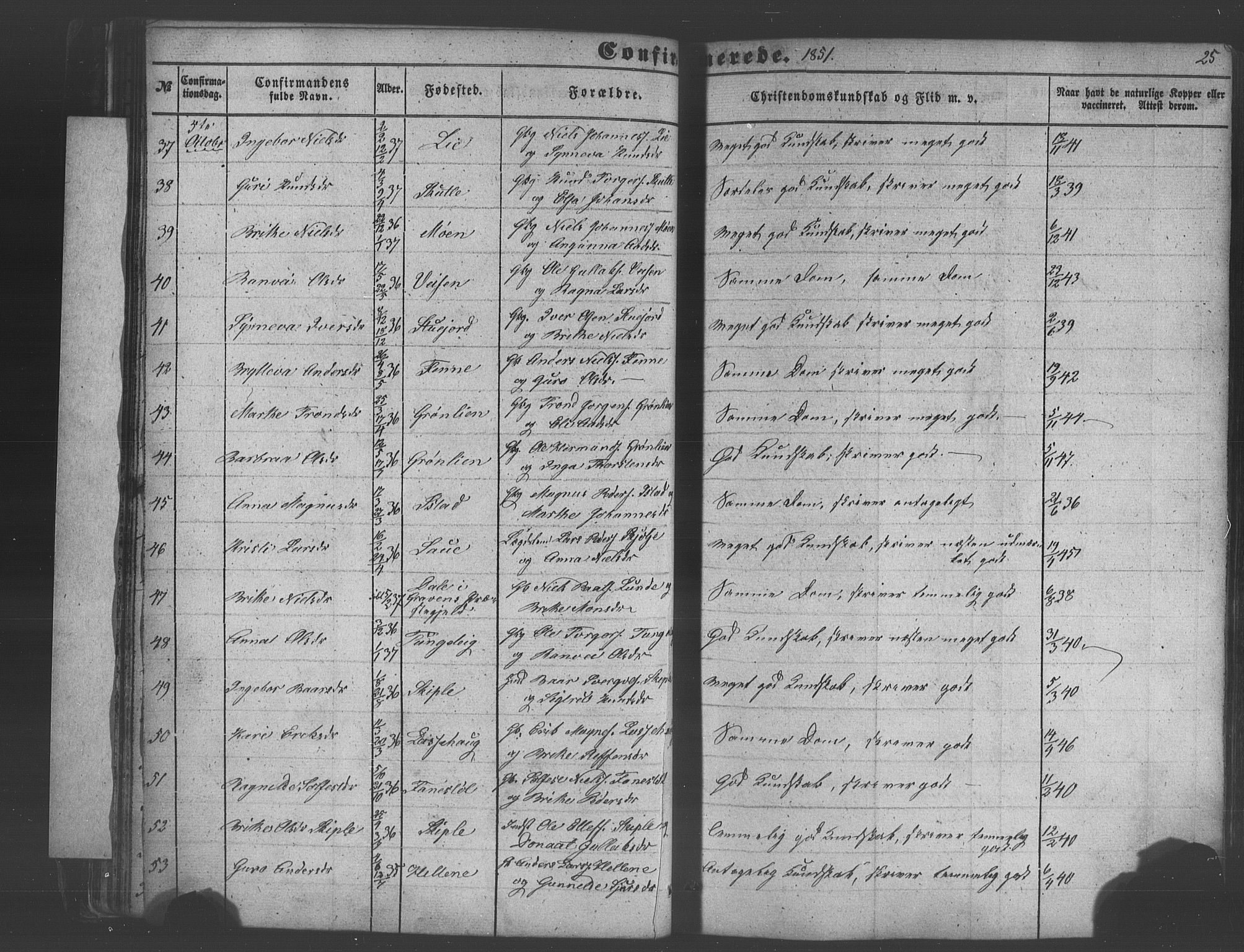 Voss sokneprestembete, SAB/A-79001/H/Haa: Parish register (official) no. A 18, 1848-1876, p. 25