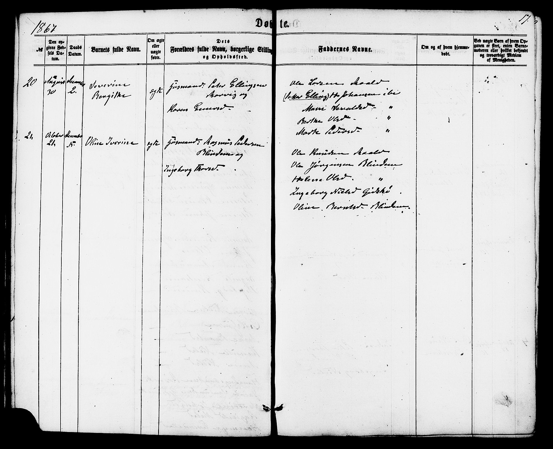 Ministerialprotokoller, klokkerbøker og fødselsregistre - Møre og Romsdal, AV/SAT-A-1454/537/L0518: Parish register (official) no. 537A02, 1862-1876, p. 17