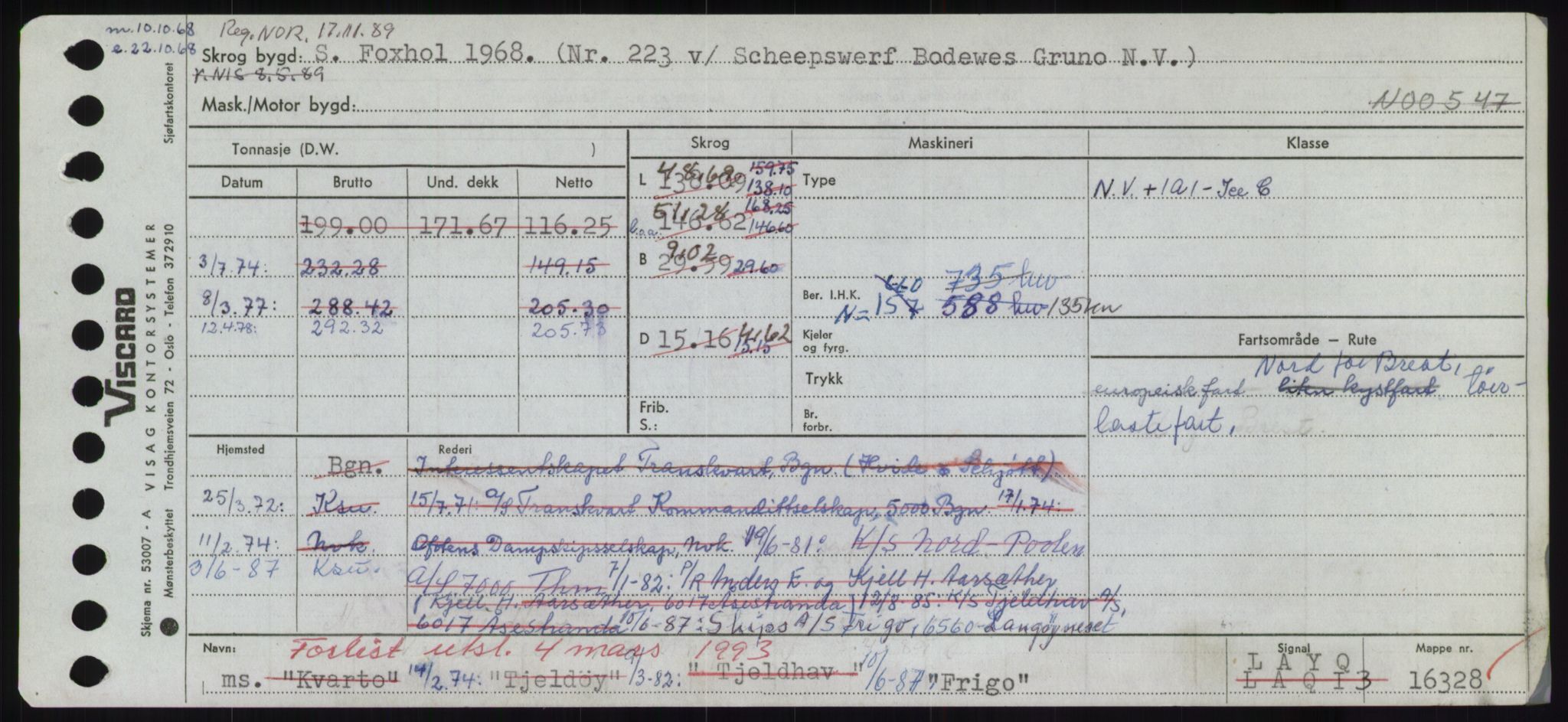 Sjøfartsdirektoratet med forløpere, Skipsmålingen, RA/S-1627/H/Hd/L0011: Fartøy, Fla-Får, p. 447