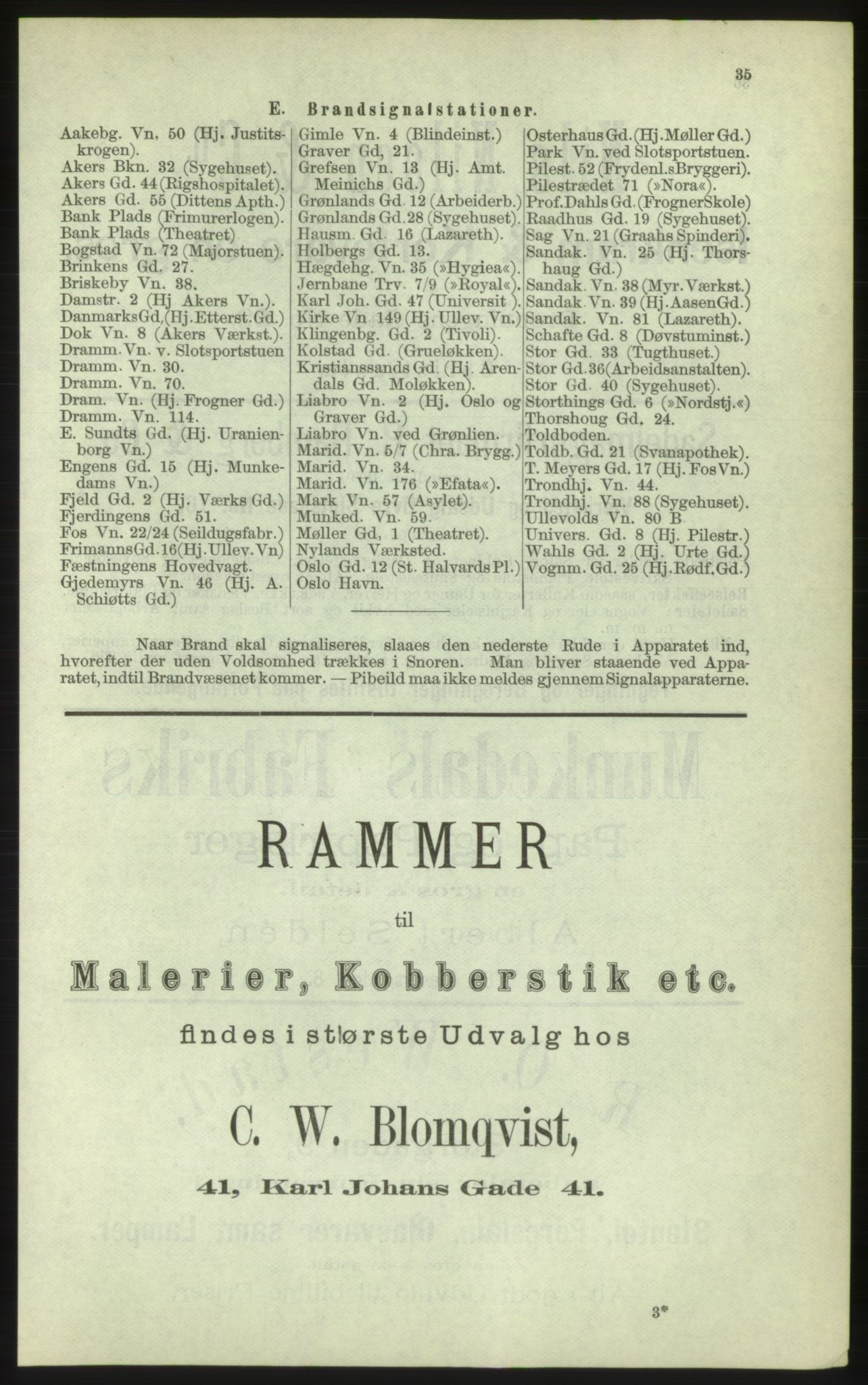 Kristiania/Oslo adressebok, PUBL/-, 1884, p. 35