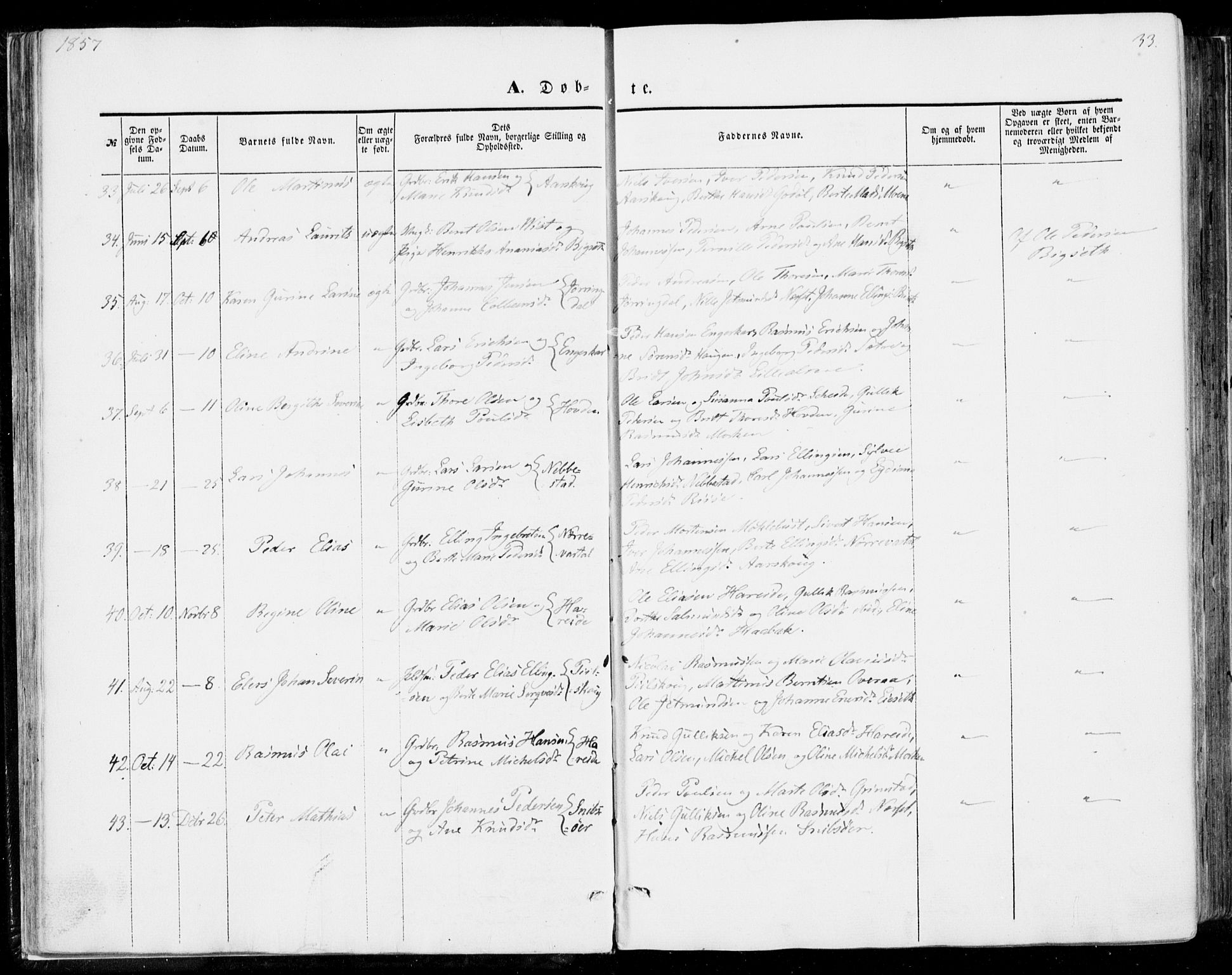 Ministerialprotokoller, klokkerbøker og fødselsregistre - Møre og Romsdal, SAT/A-1454/510/L0121: Parish register (official) no. 510A01, 1848-1877, p. 33