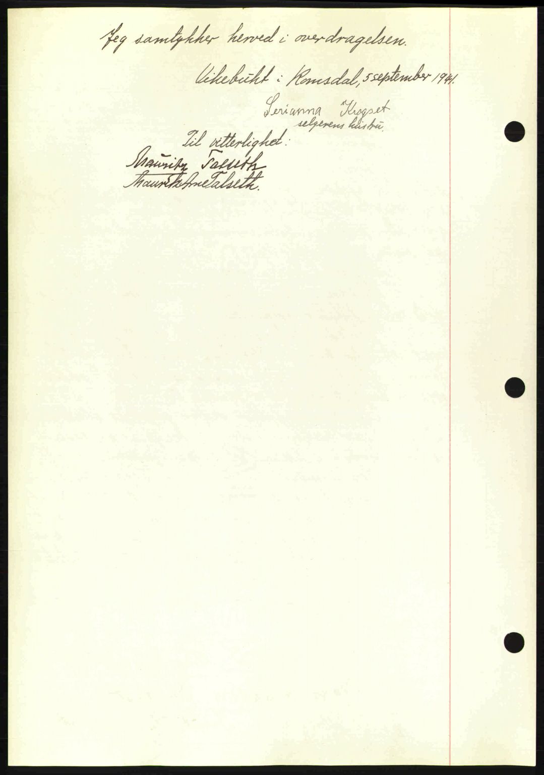 Romsdal sorenskriveri, AV/SAT-A-4149/1/2/2C: Mortgage book no. A10, 1941-1941, Diary no: : 1659/1941