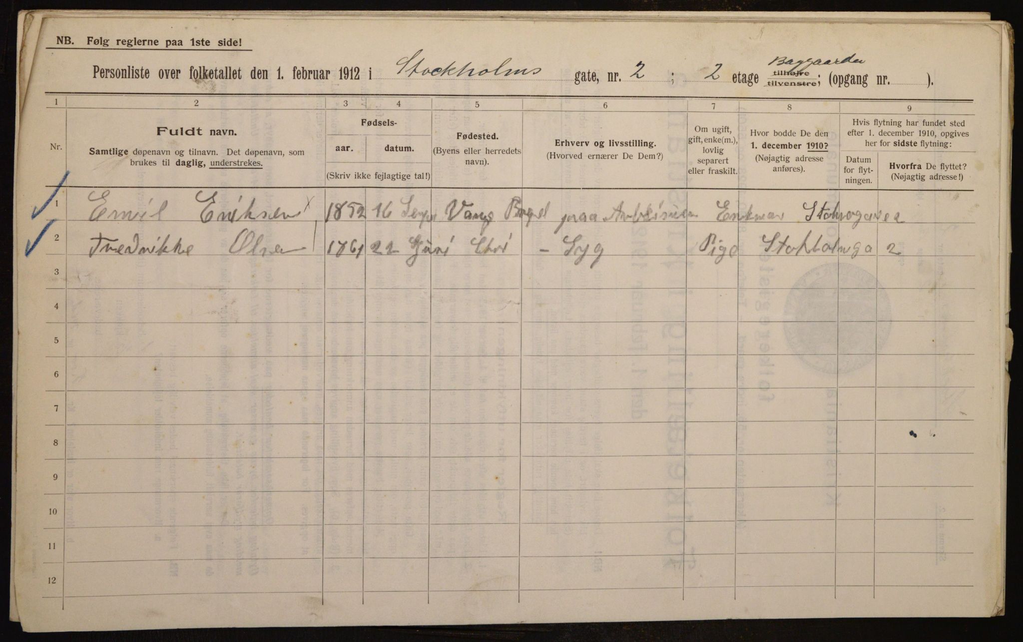 OBA, Municipal Census 1912 for Kristiania, 1912, p. 102418