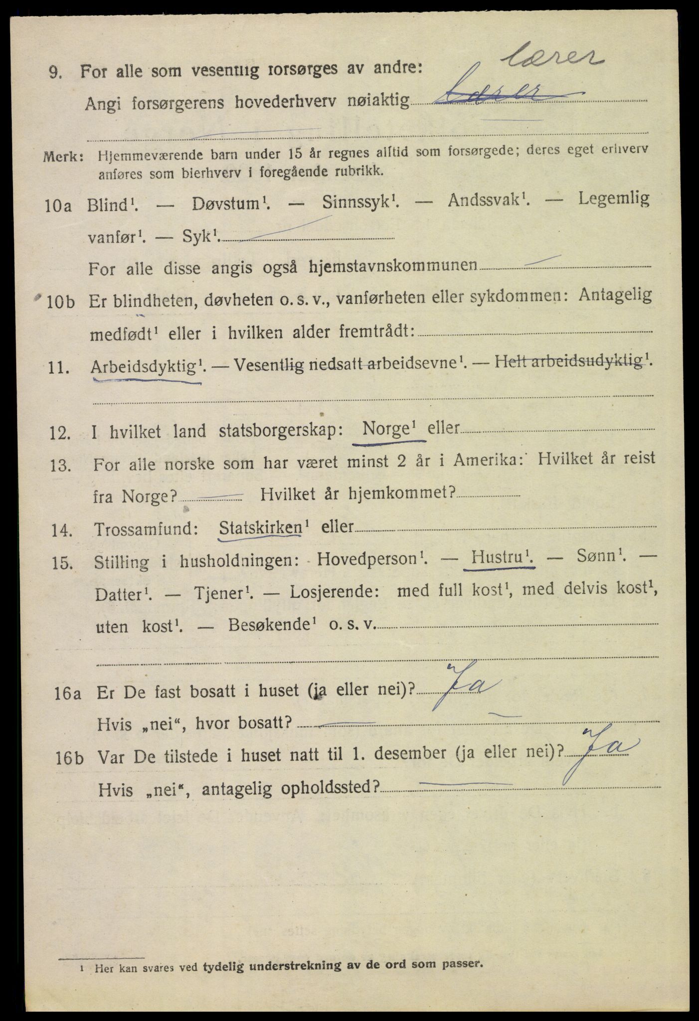 SAH, 1920 census for Alvdal, 1920, p. 5461