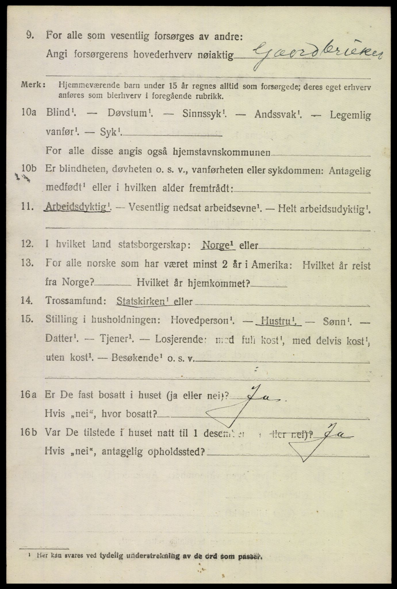 SAH, 1920 census for Fåberg, 1920, p. 13873