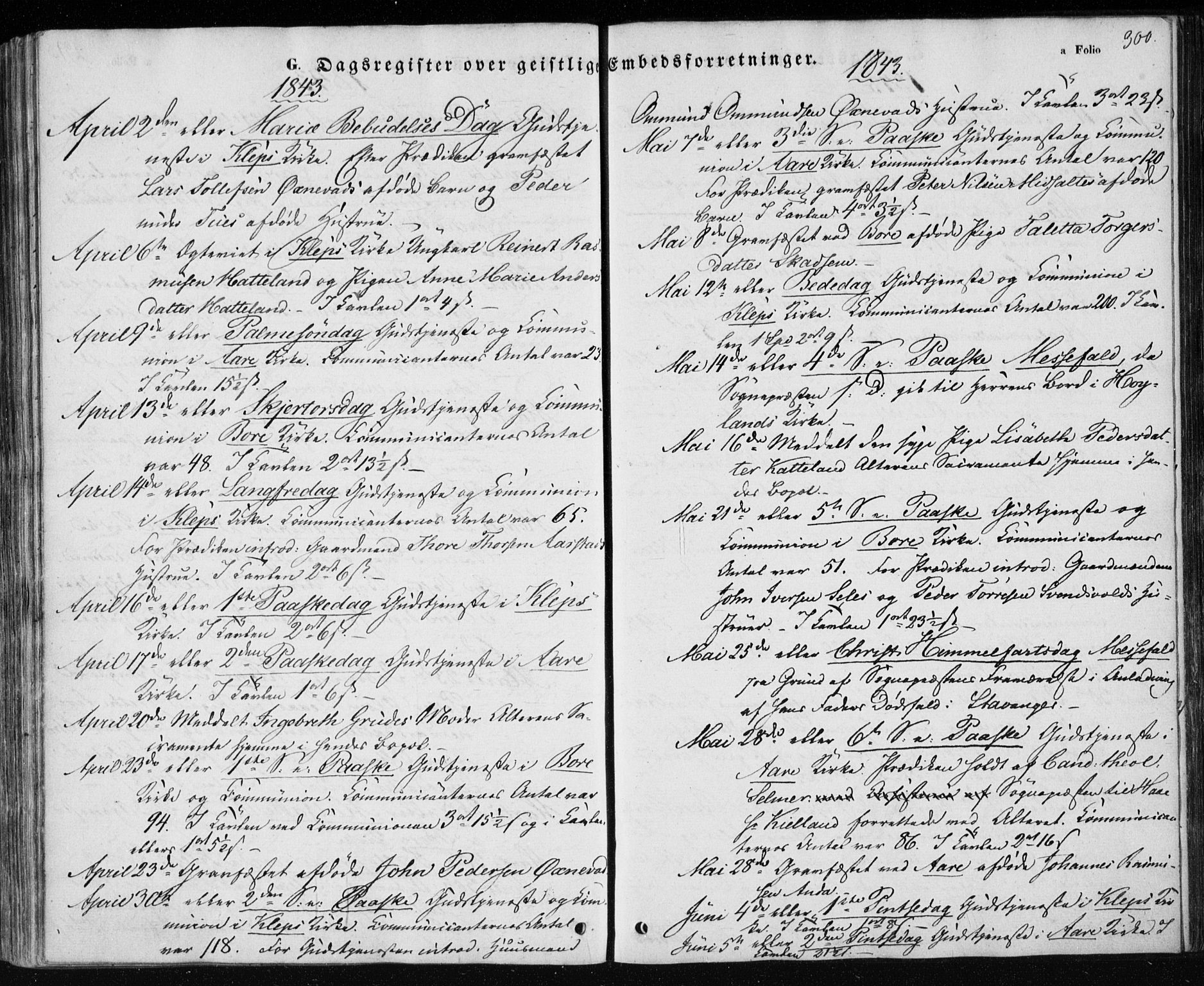 Klepp sokneprestkontor, AV/SAST-A-101803/001/3/30BA/L0004: Parish register (official) no. A 4, 1842-1852, p. 300