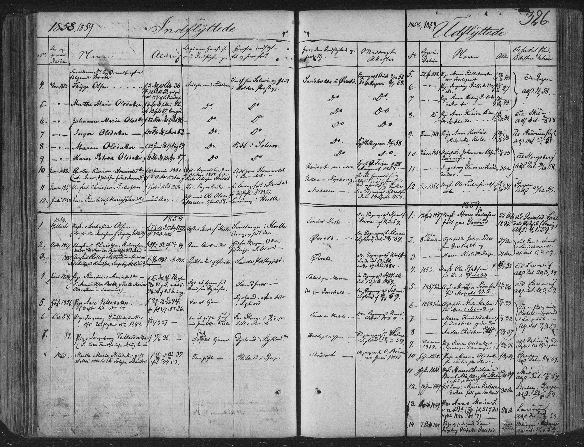 Siljan kirkebøker, SAKO/A-300/F/Fa/L0001: Parish register (official) no. 1, 1831-1870, p. 326